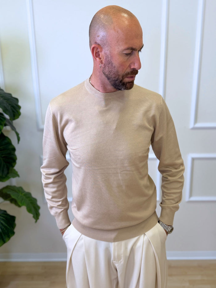 Maglioncino Girogola Basic Beige