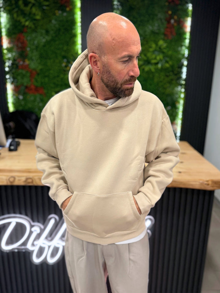 Felpa Boxy-Fit Beige