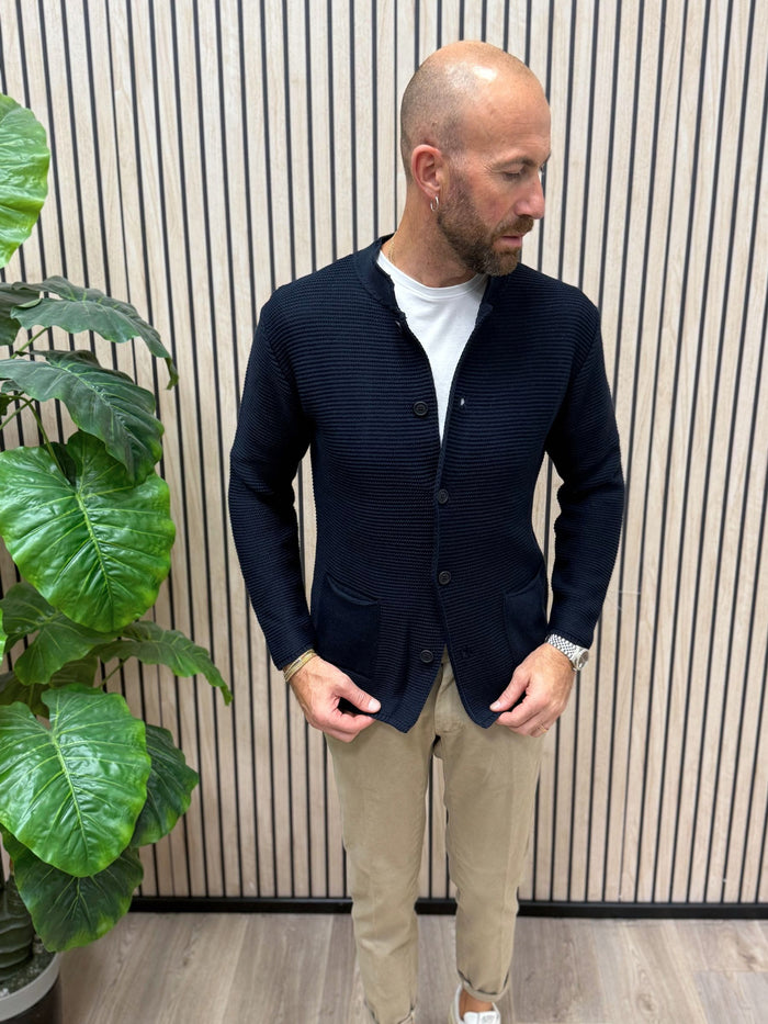 Cardigan Koreano Blu