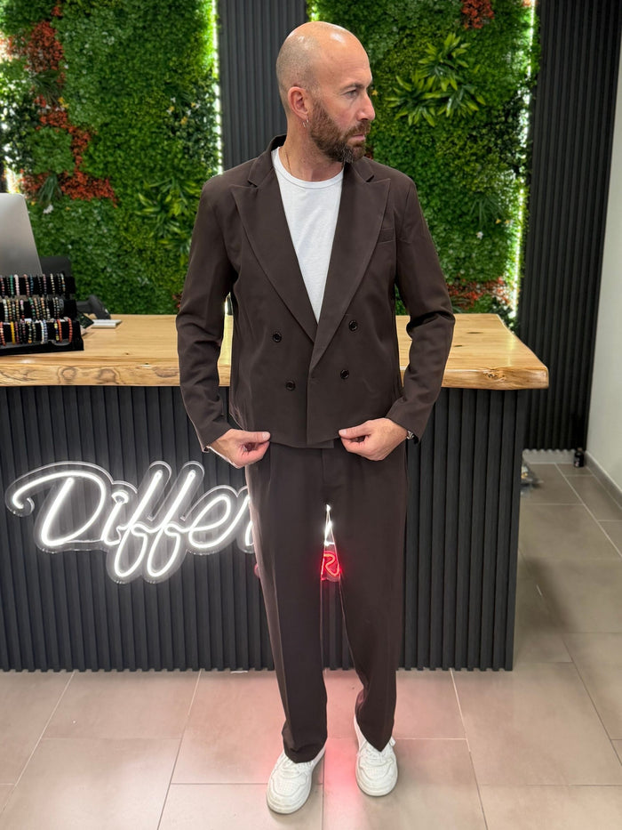 Abito DoppioPetto Cropped Marrone