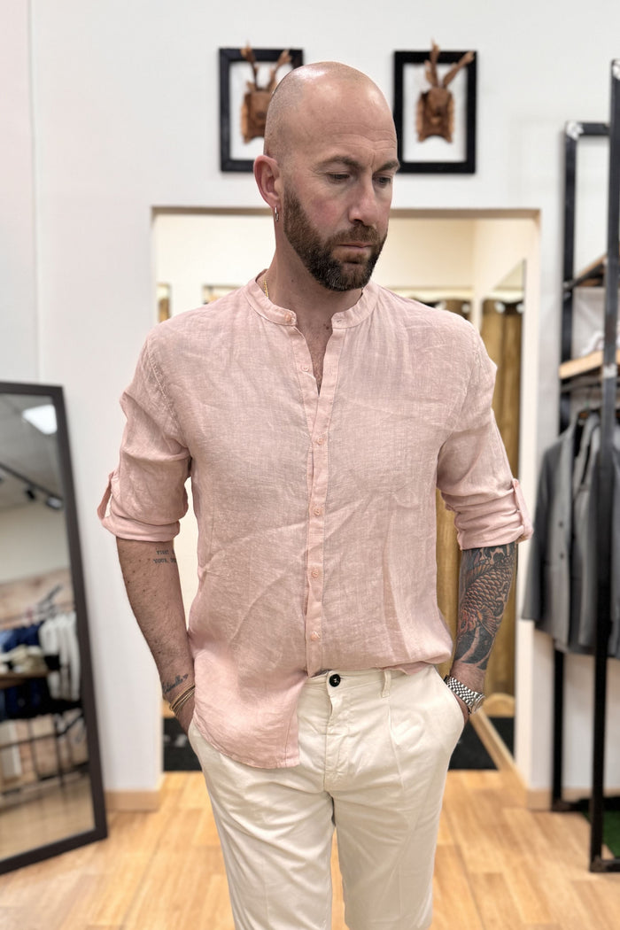 Camicia In Lino Koreana Rosa