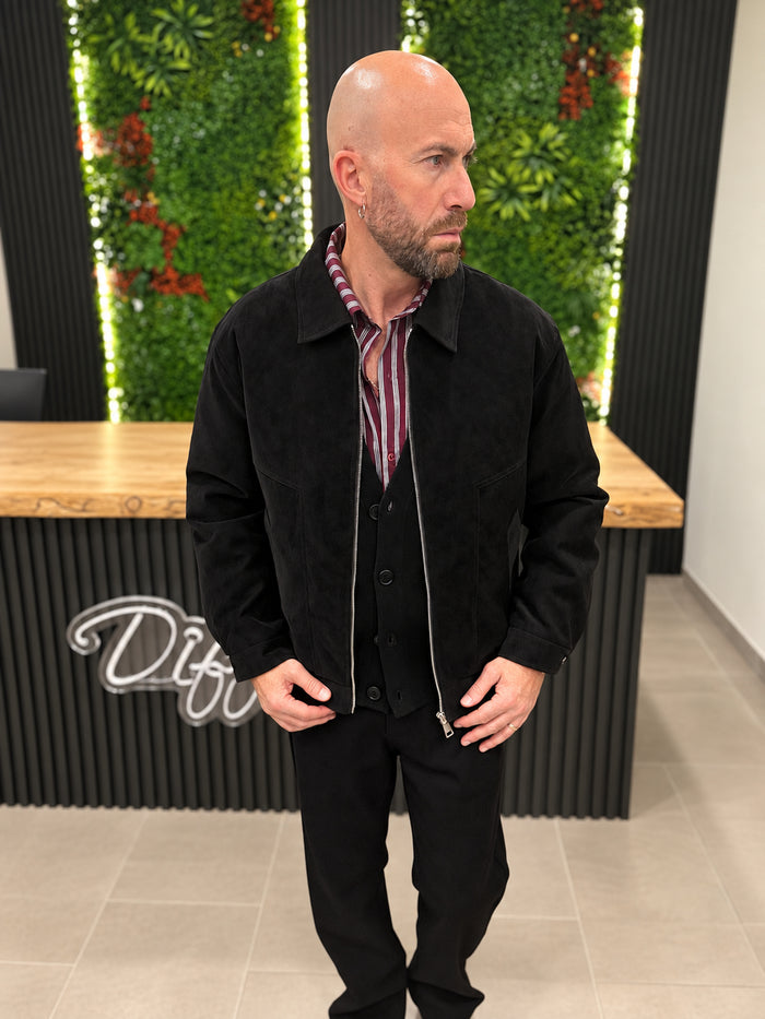 Giubbino Collo Camicia Over Nero