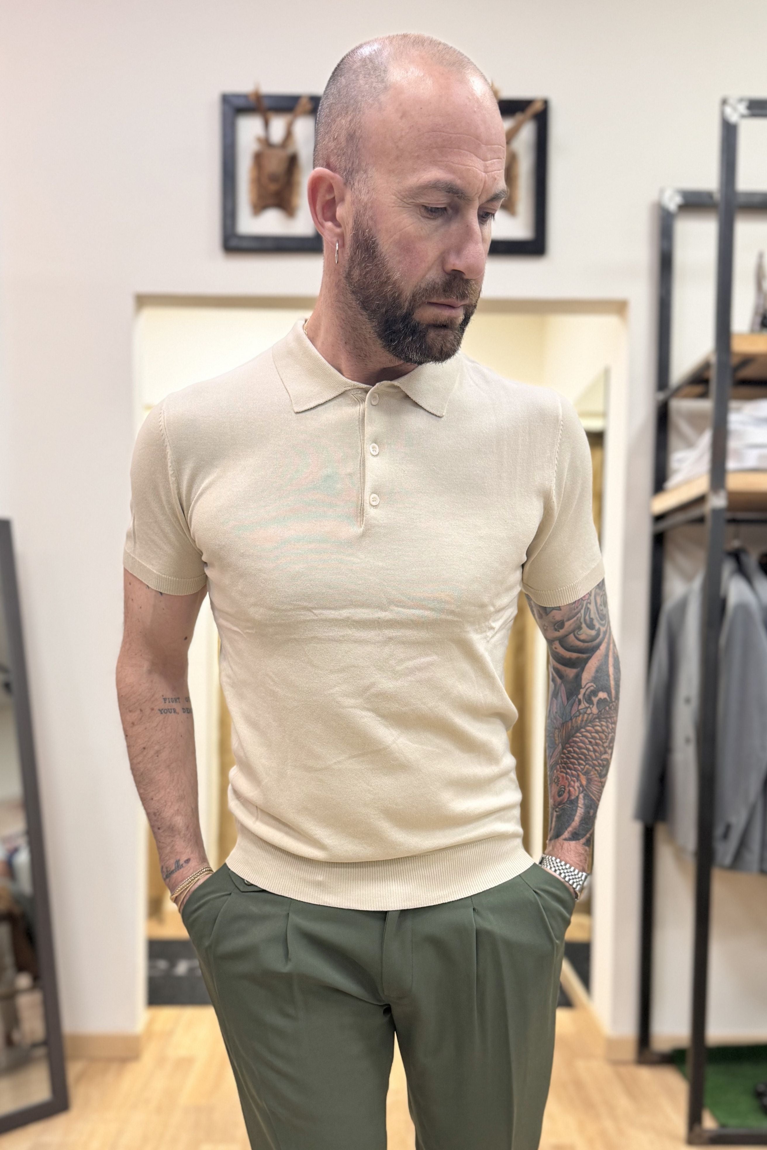 Polo In Filo Milano Beige