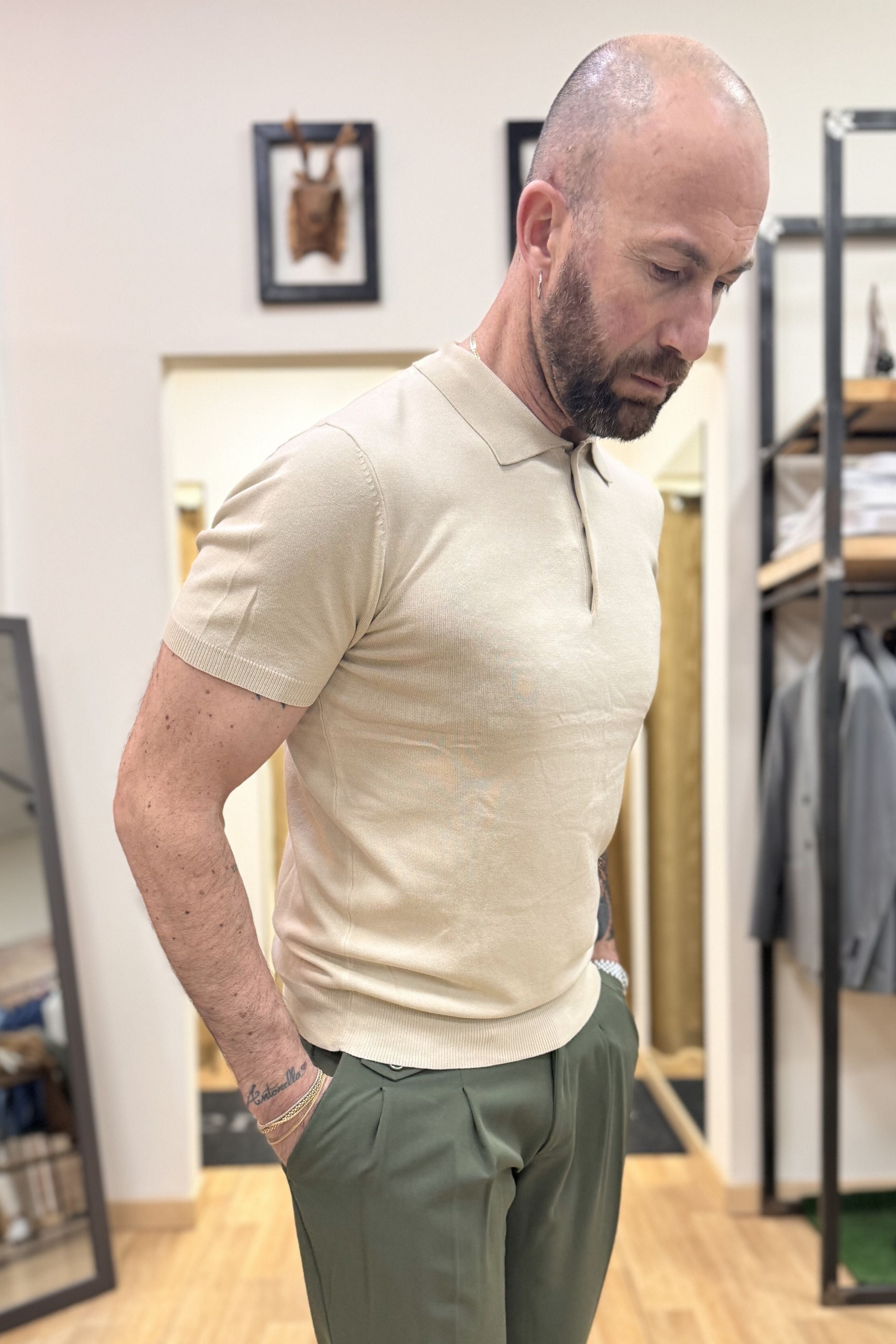 Polo In Filo Milano Beige
