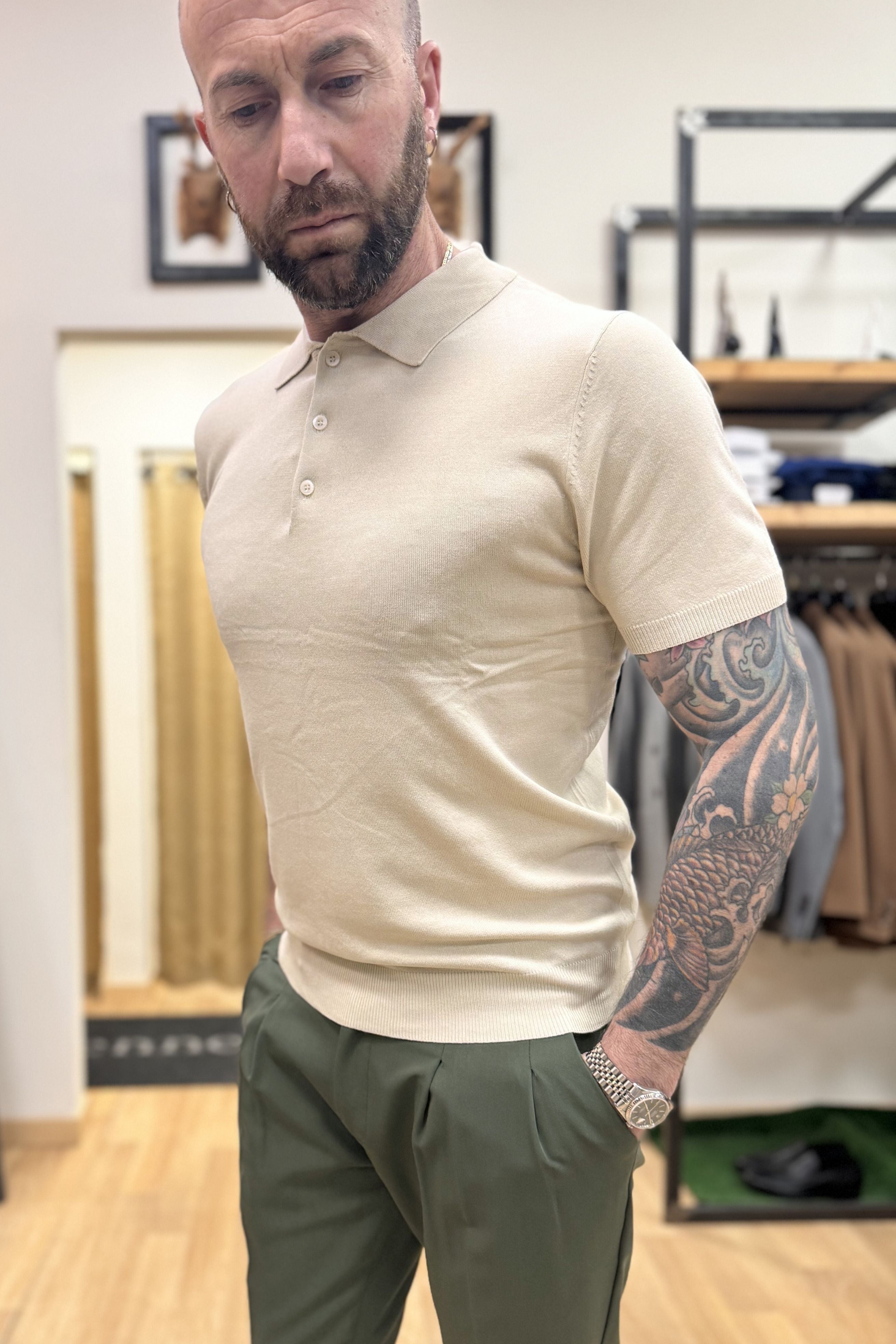 Polo In Filo Milano Beige