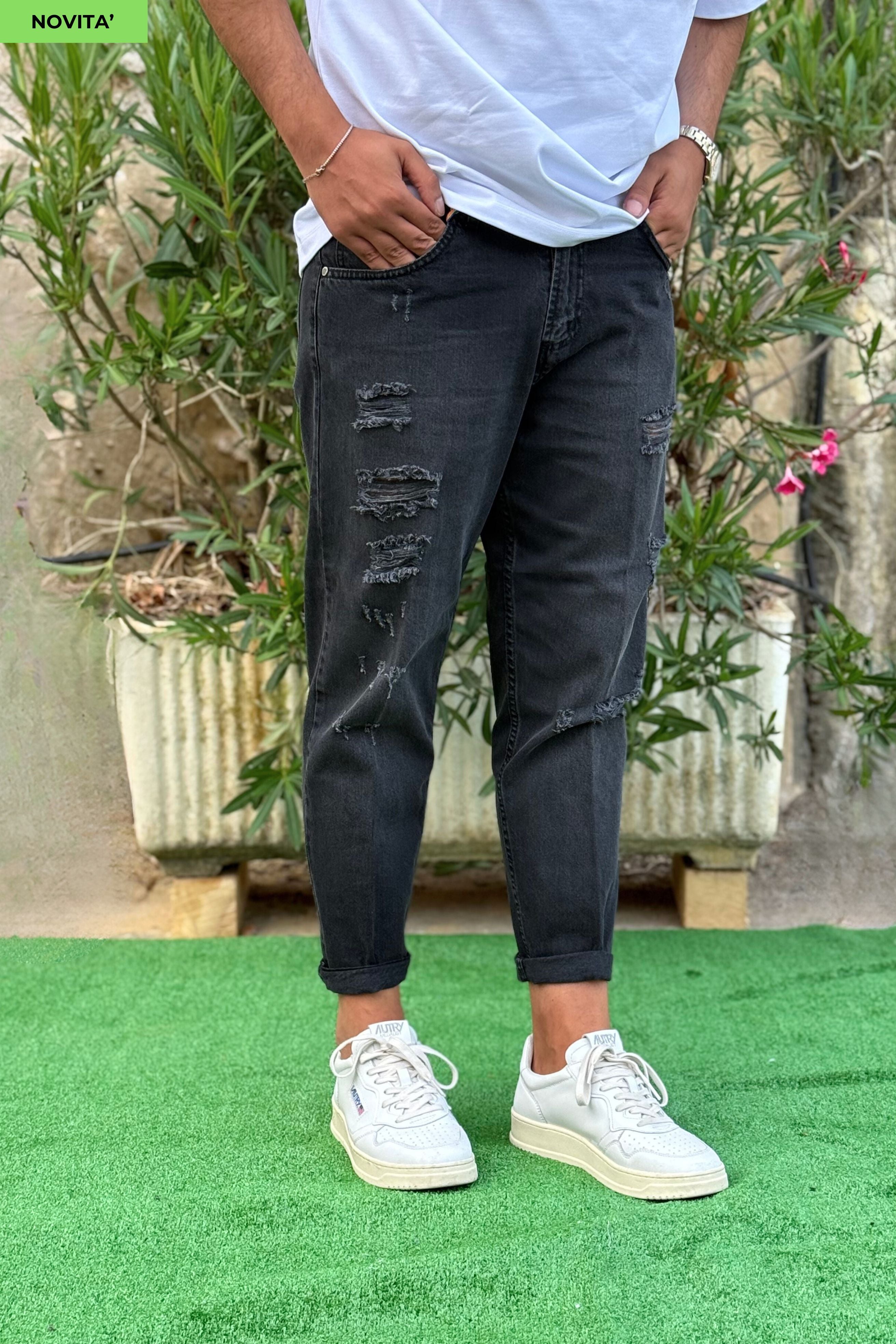 Jeans Marmorizzato BLKS Nero
