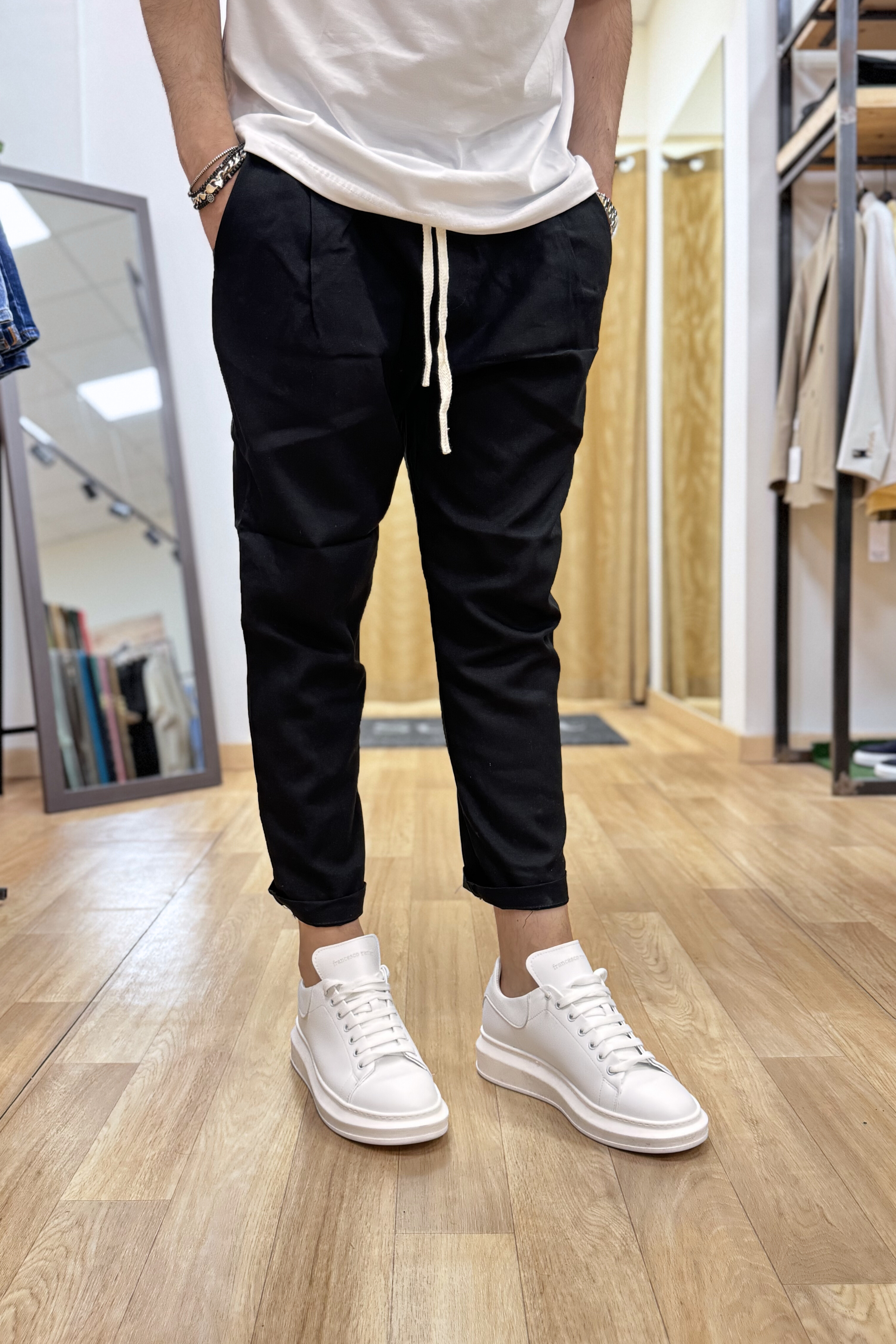 Pantalaccio Rio In Lino Nero