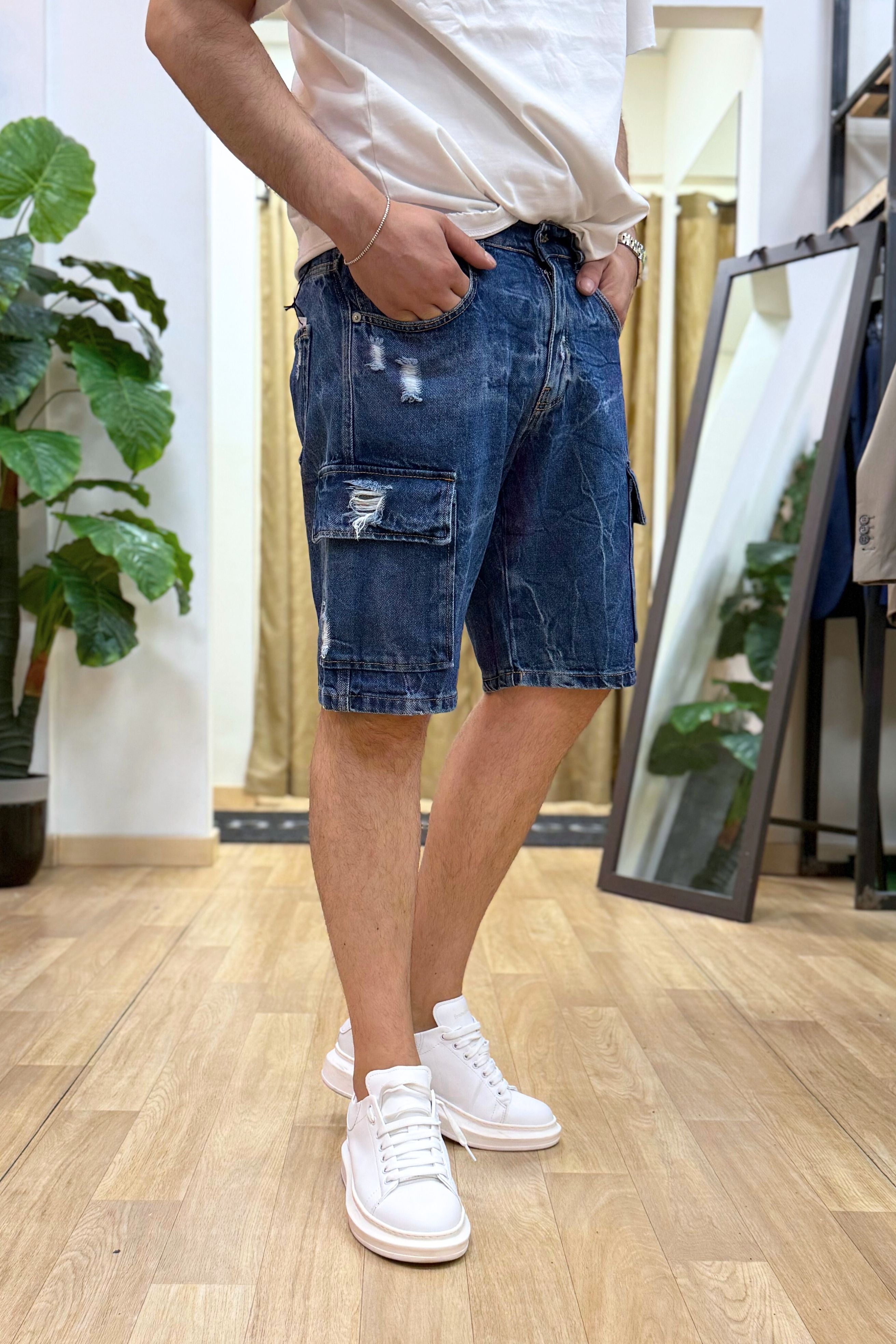 Bermuda Jeans Cargo Different Medio