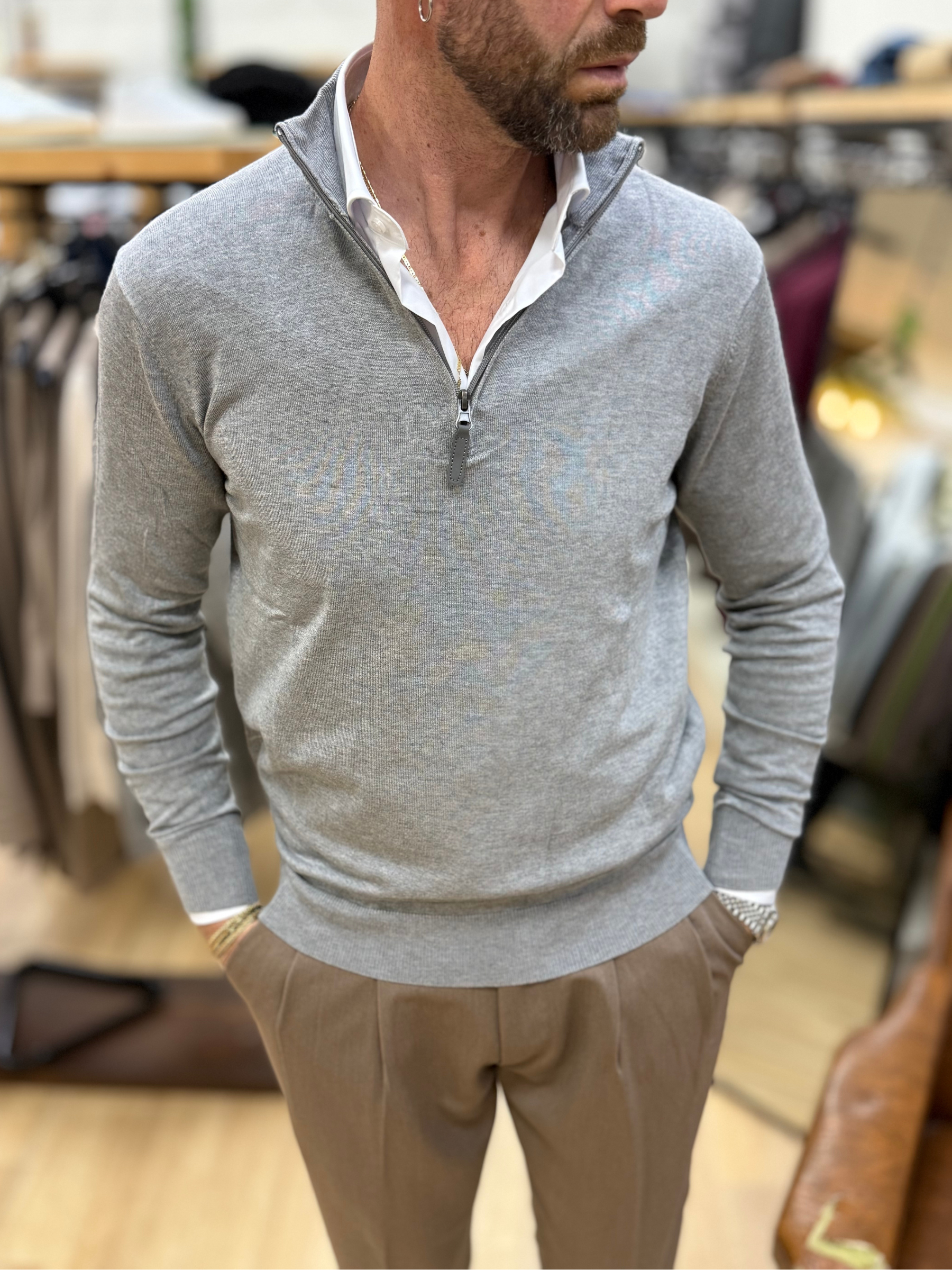Maglia Serafino Grigio