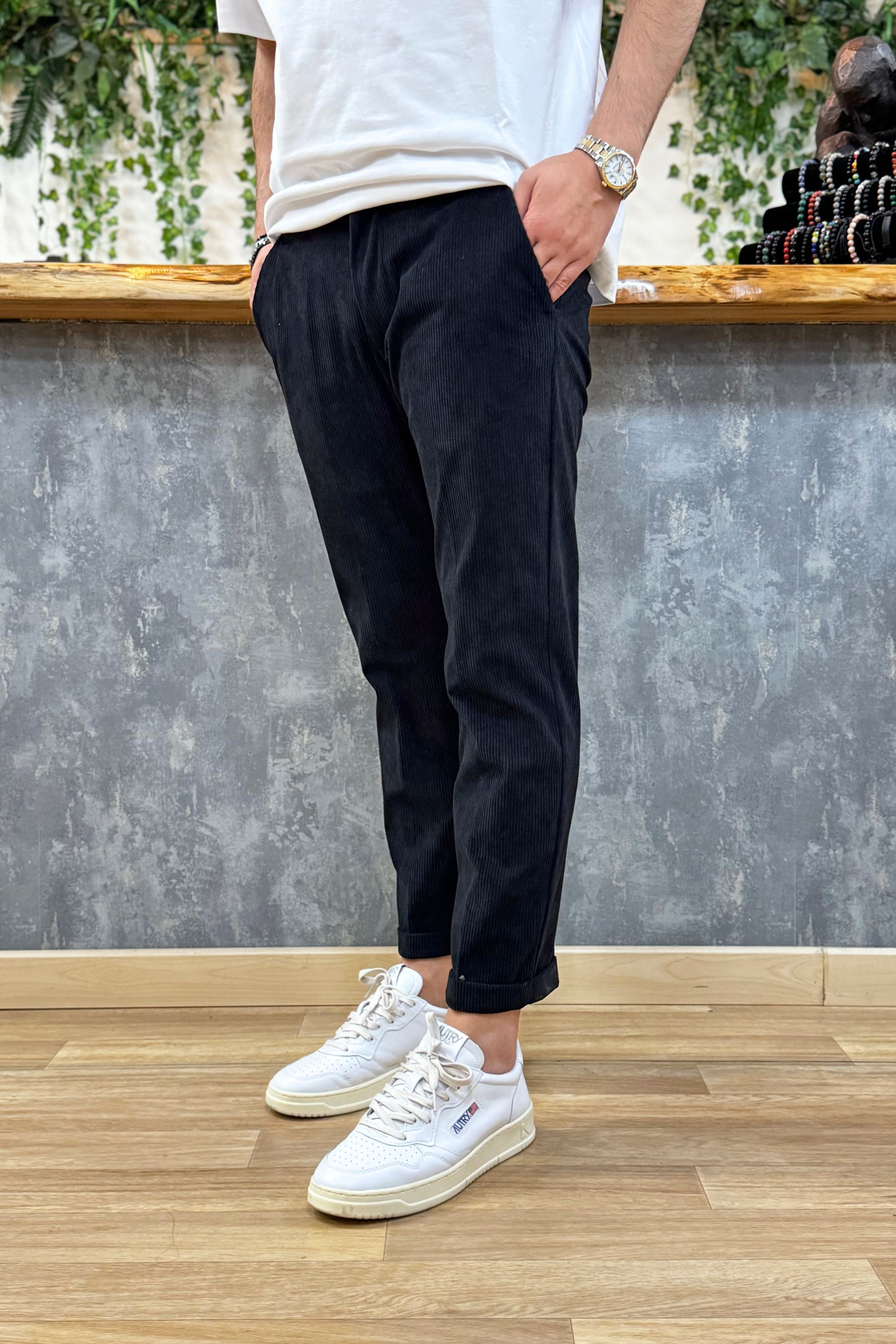 Pantalone in Velluto Milano Nero