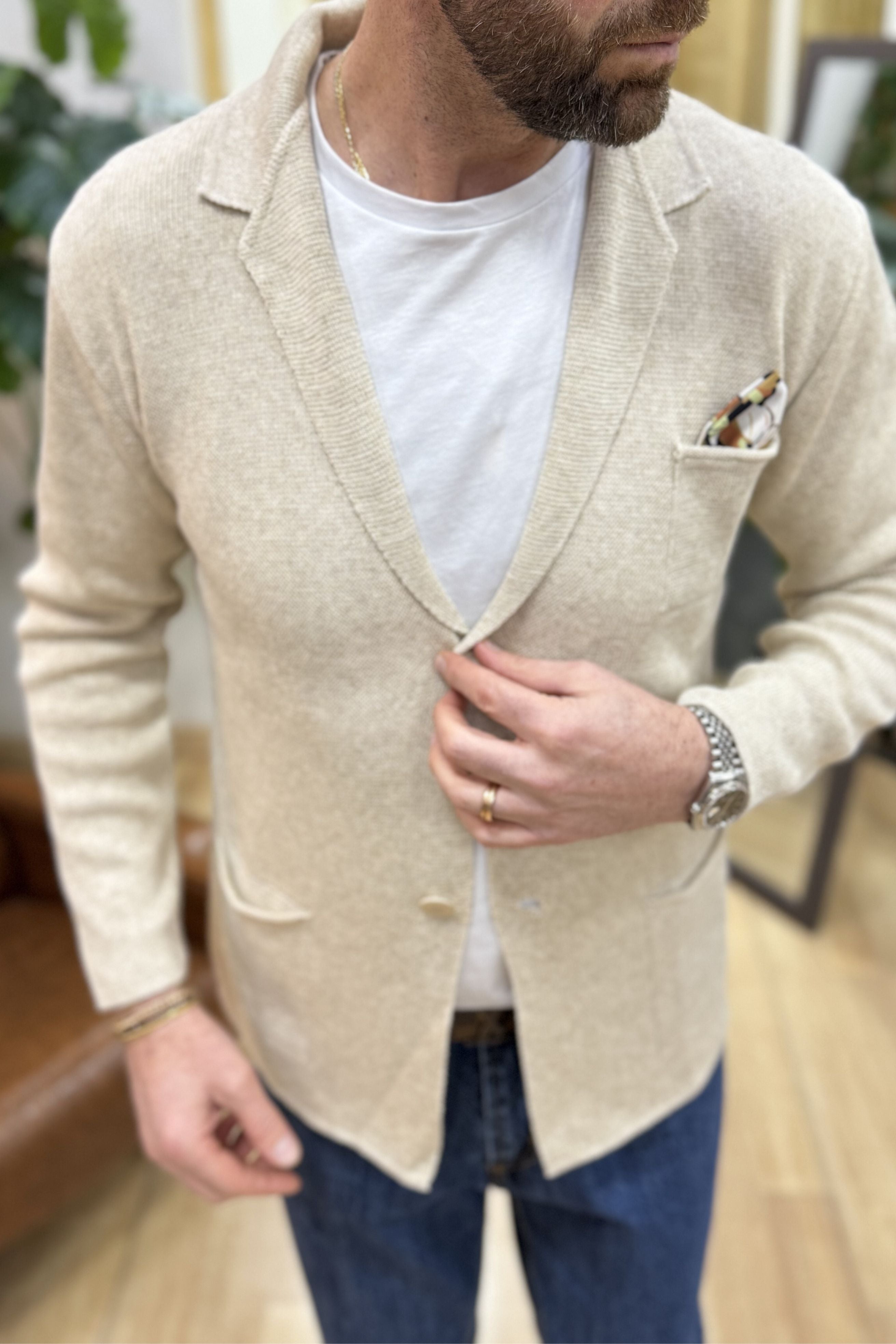 Cardigan/Giacca Cotone Beige