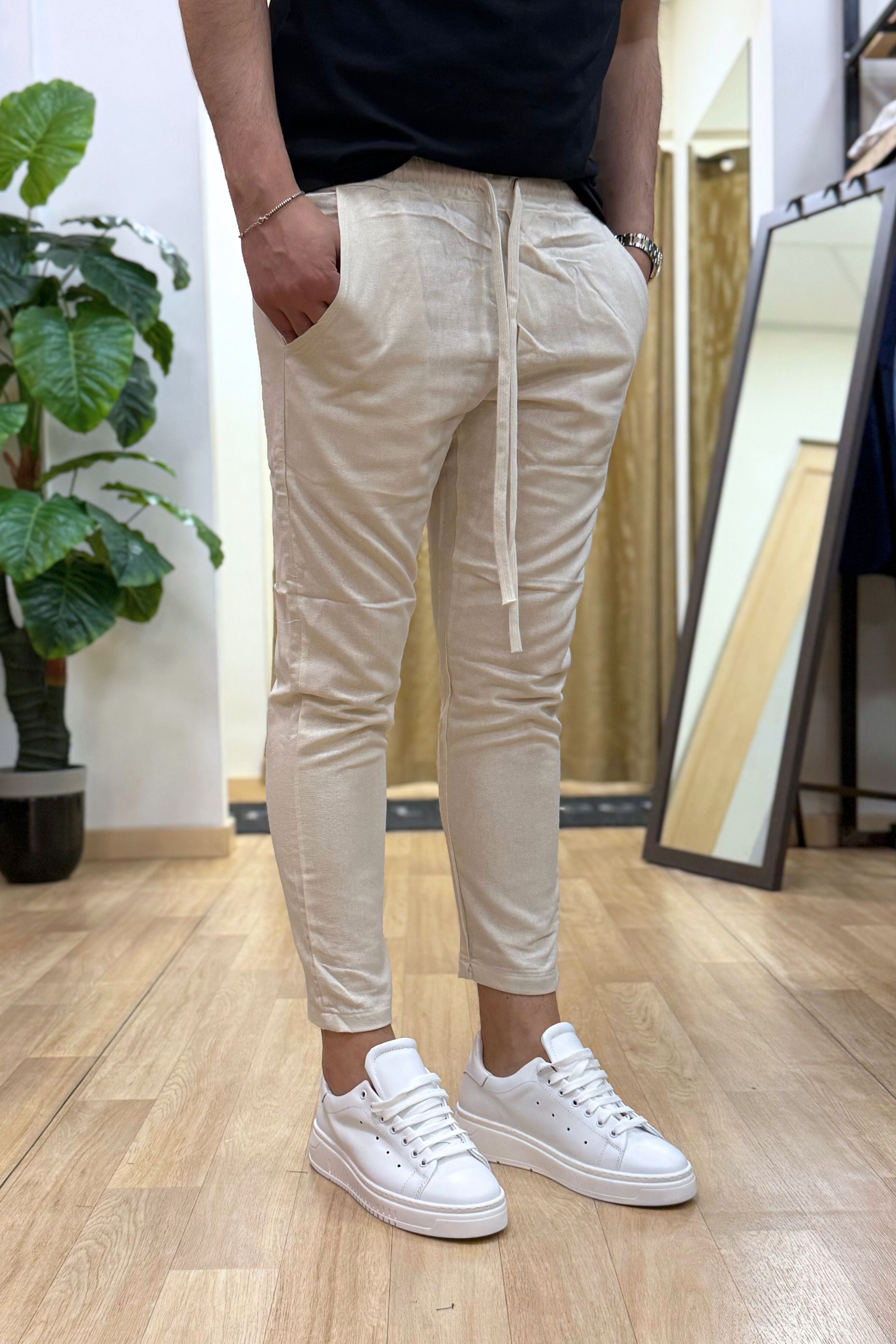 Pantalaccio Rio In Lino Beige