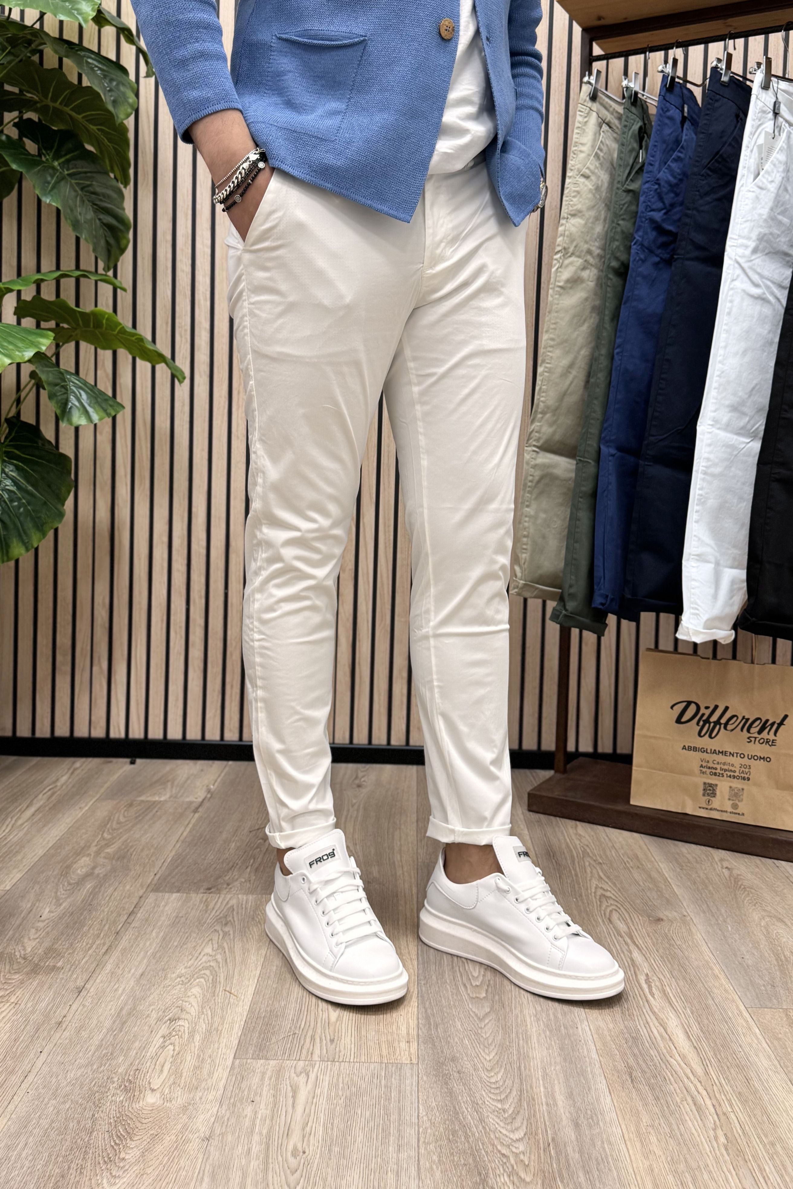 Pantalone Chinos Bianco