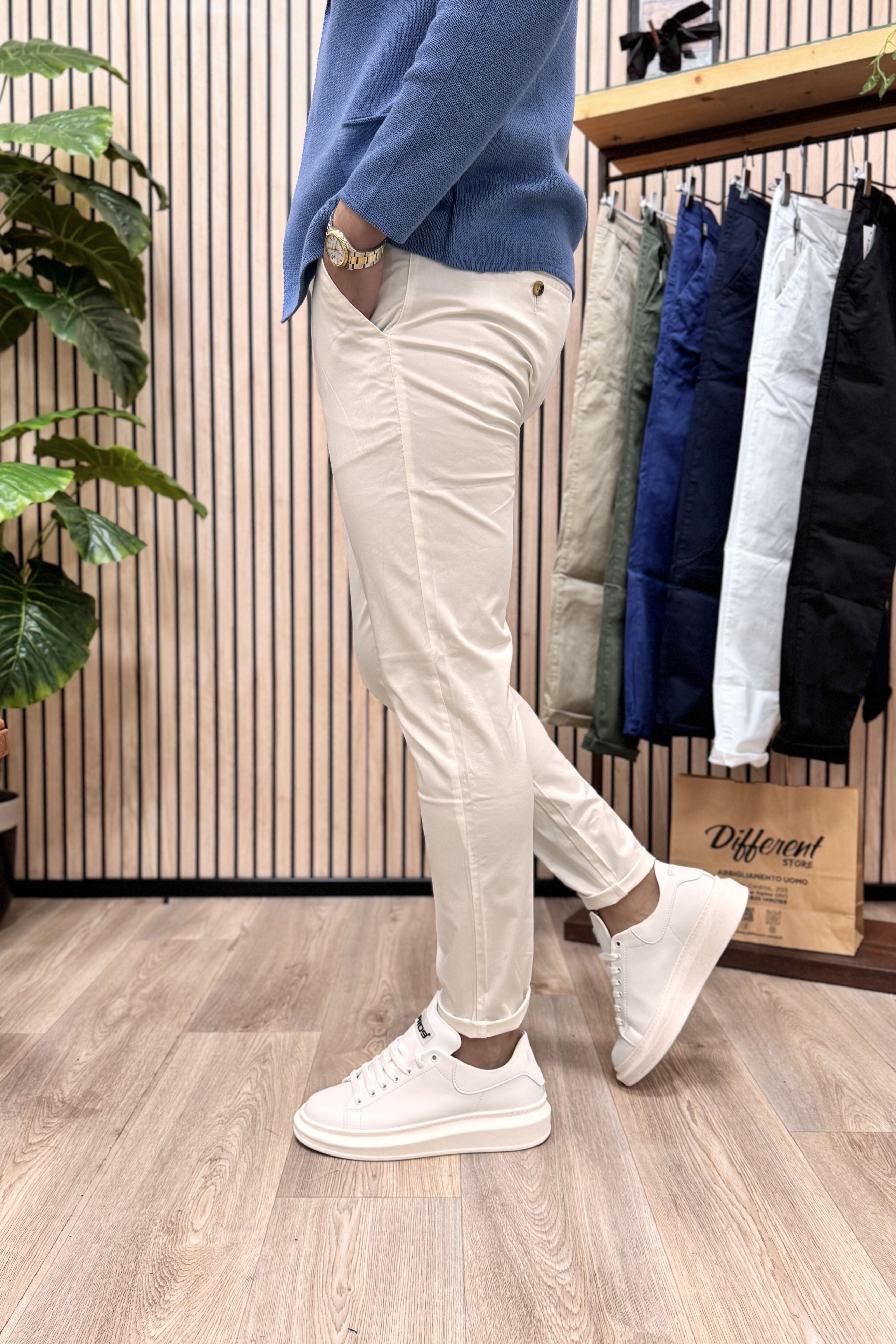 Pantalone Chinos Bianco