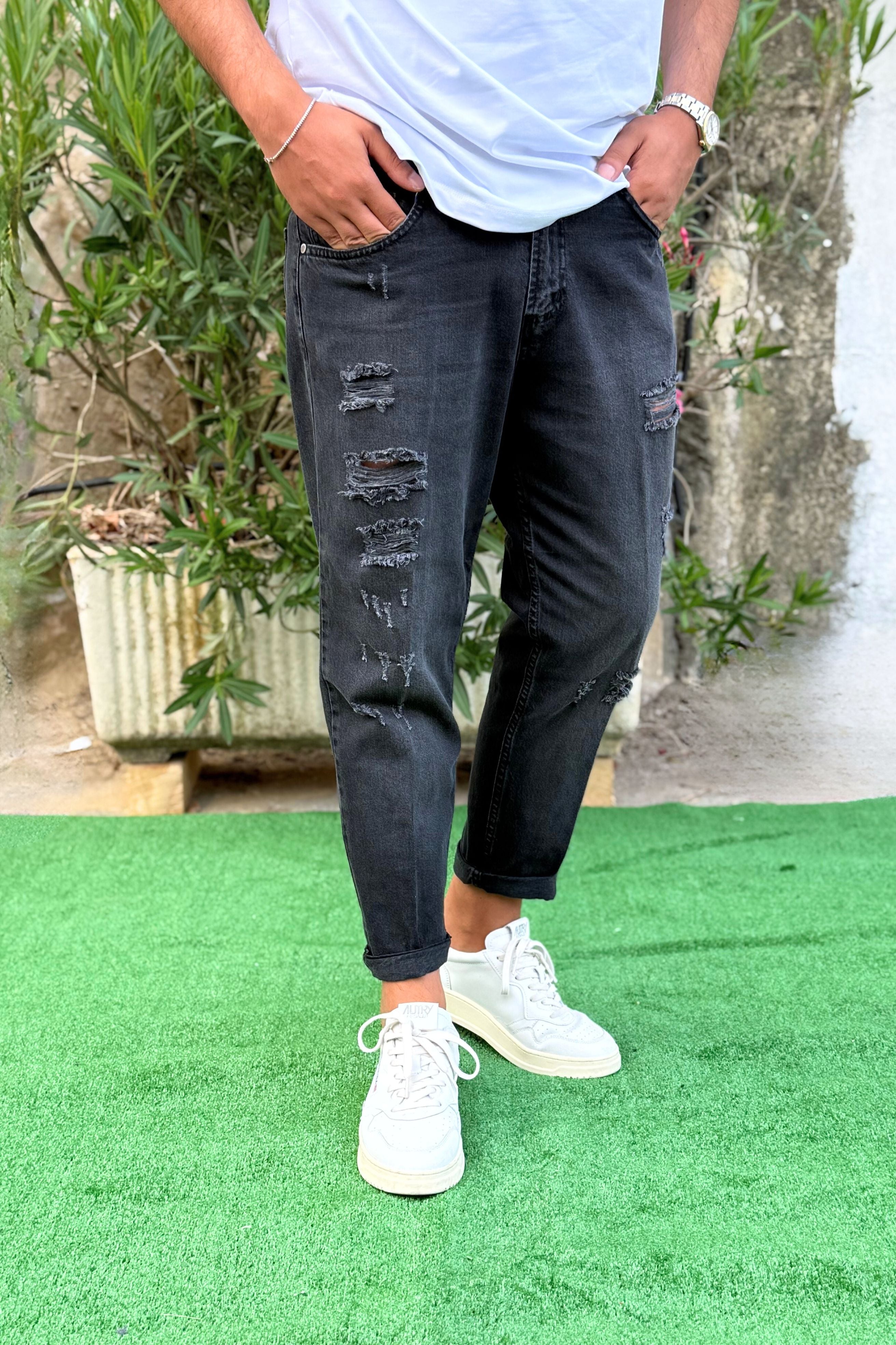 Jeans Marmorizzato BLKS Nero