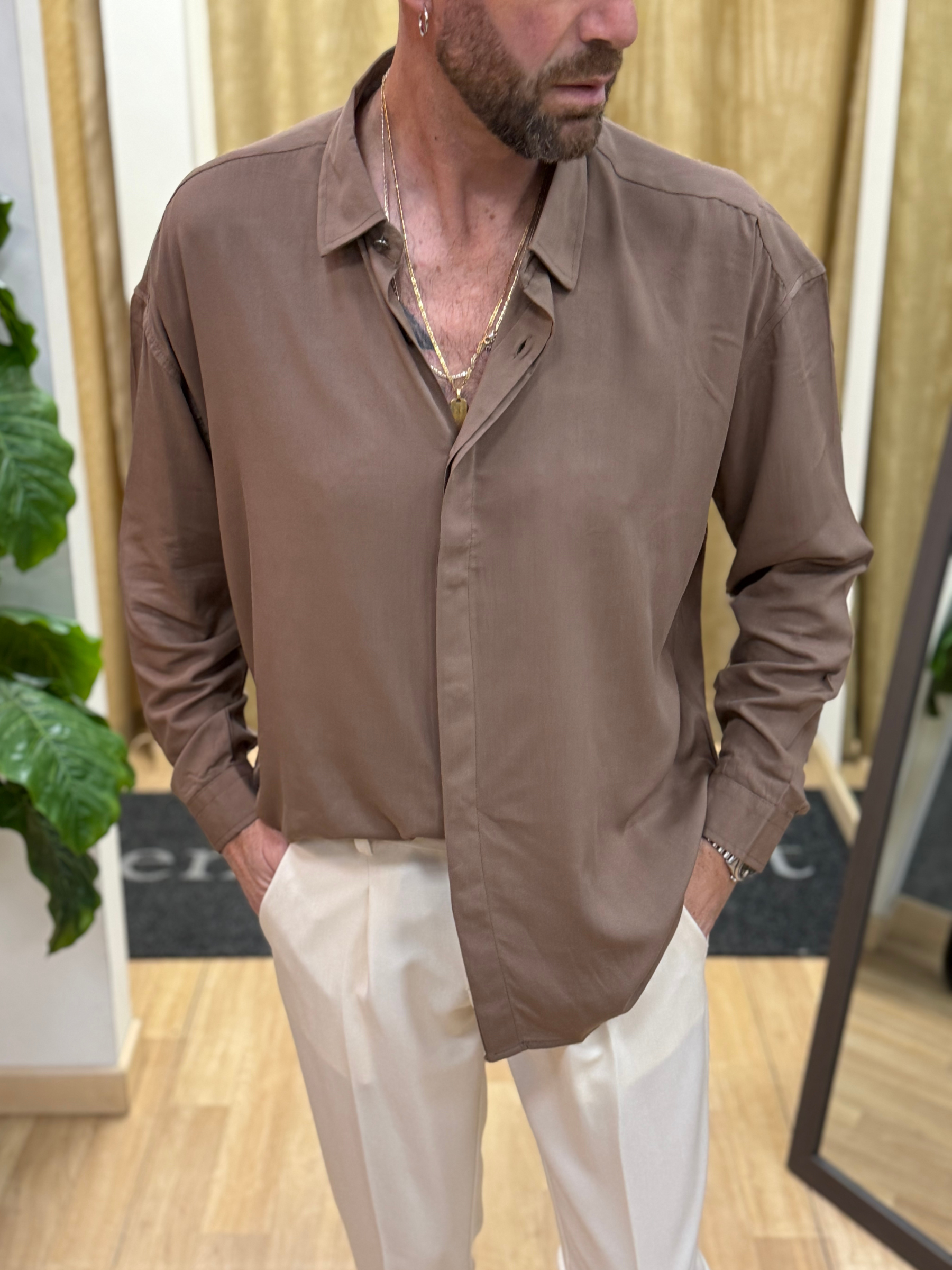 Camicia Over Pampero Fango