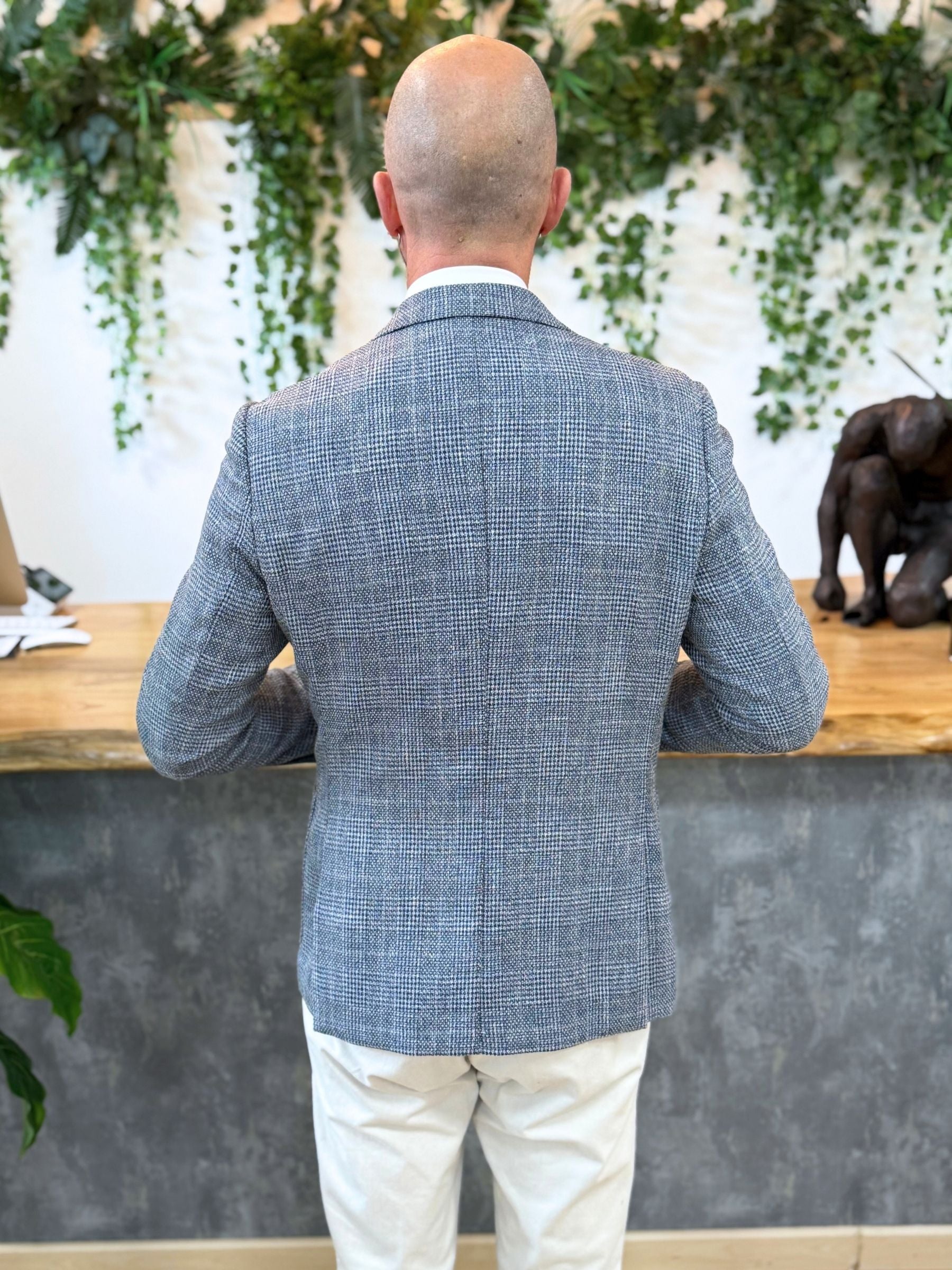 Giacca MonoPetto Quadro Blu