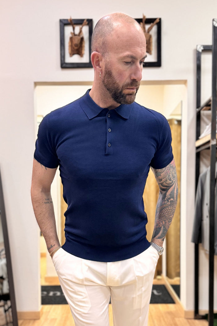 Polo In Filo Milano Blu