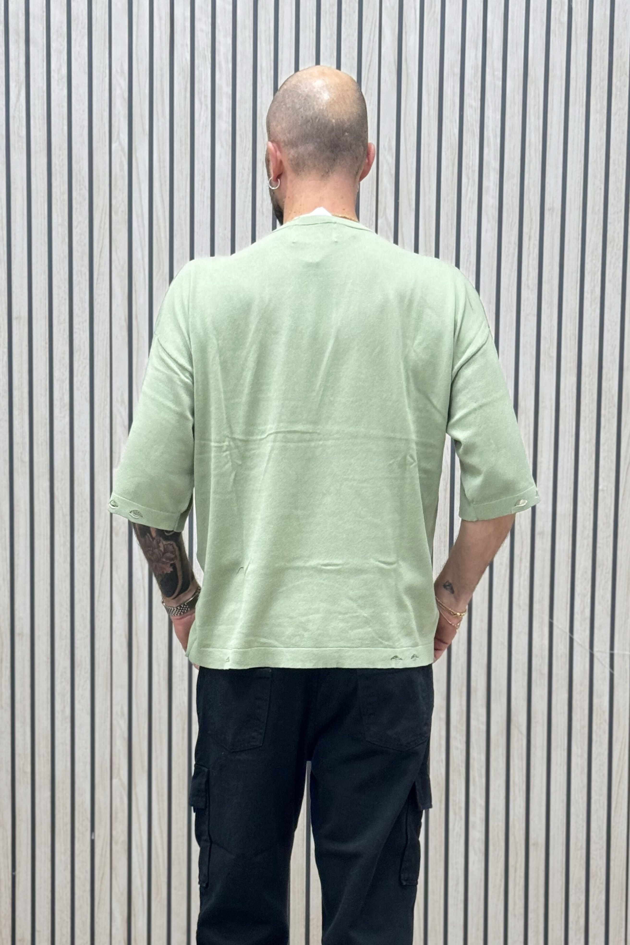 T-Shirt Over 3/4 Verde Chiaro
