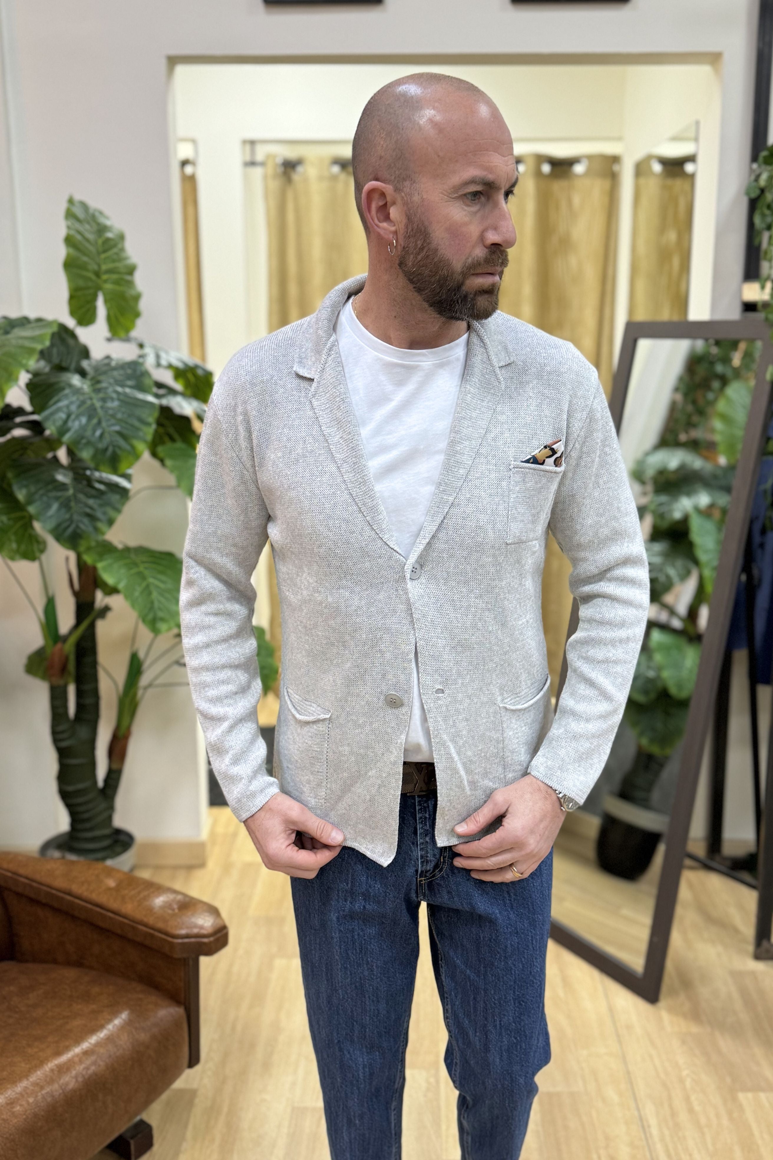 Cardigan/Giacca Cotone Grigio
