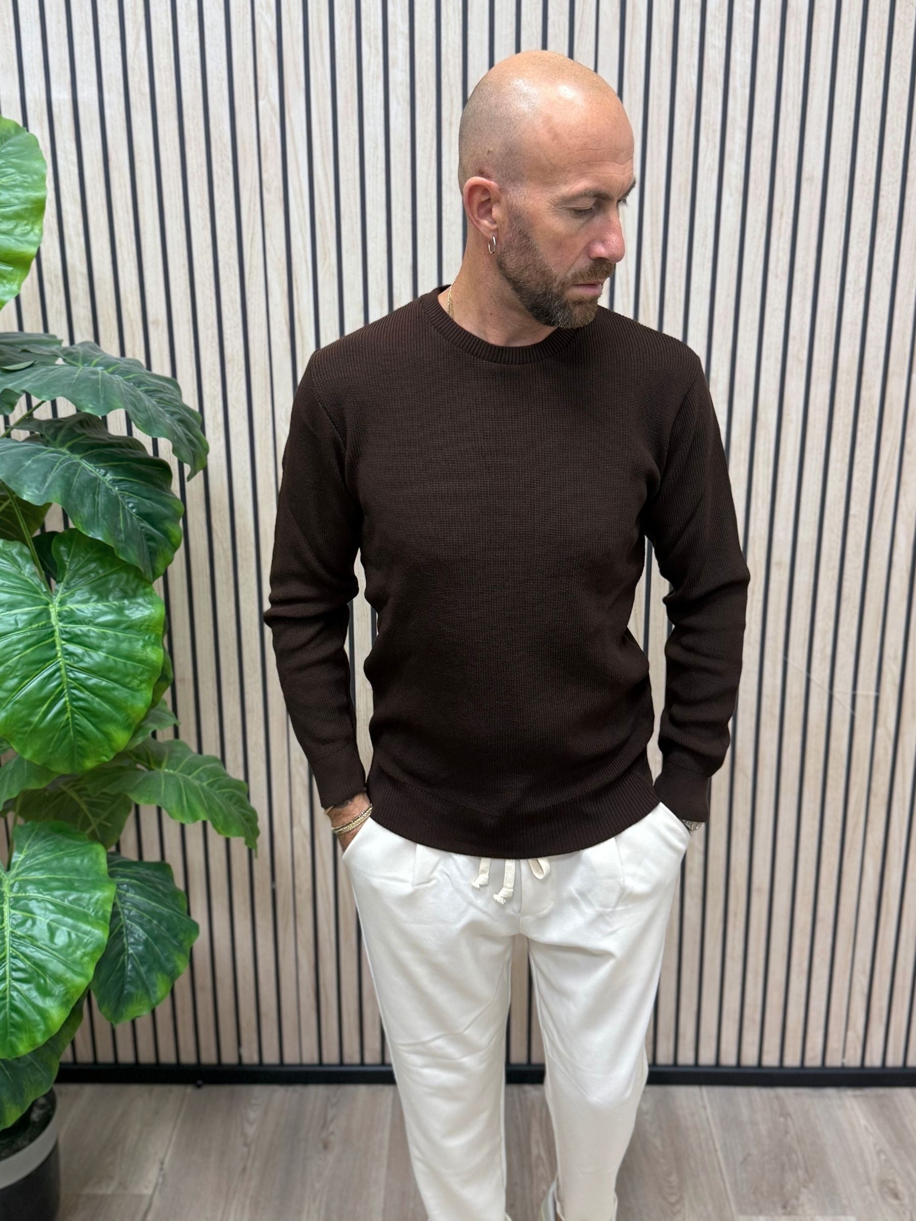 Maglioncino GiroGola In Filo MF 2.0 Marrone
