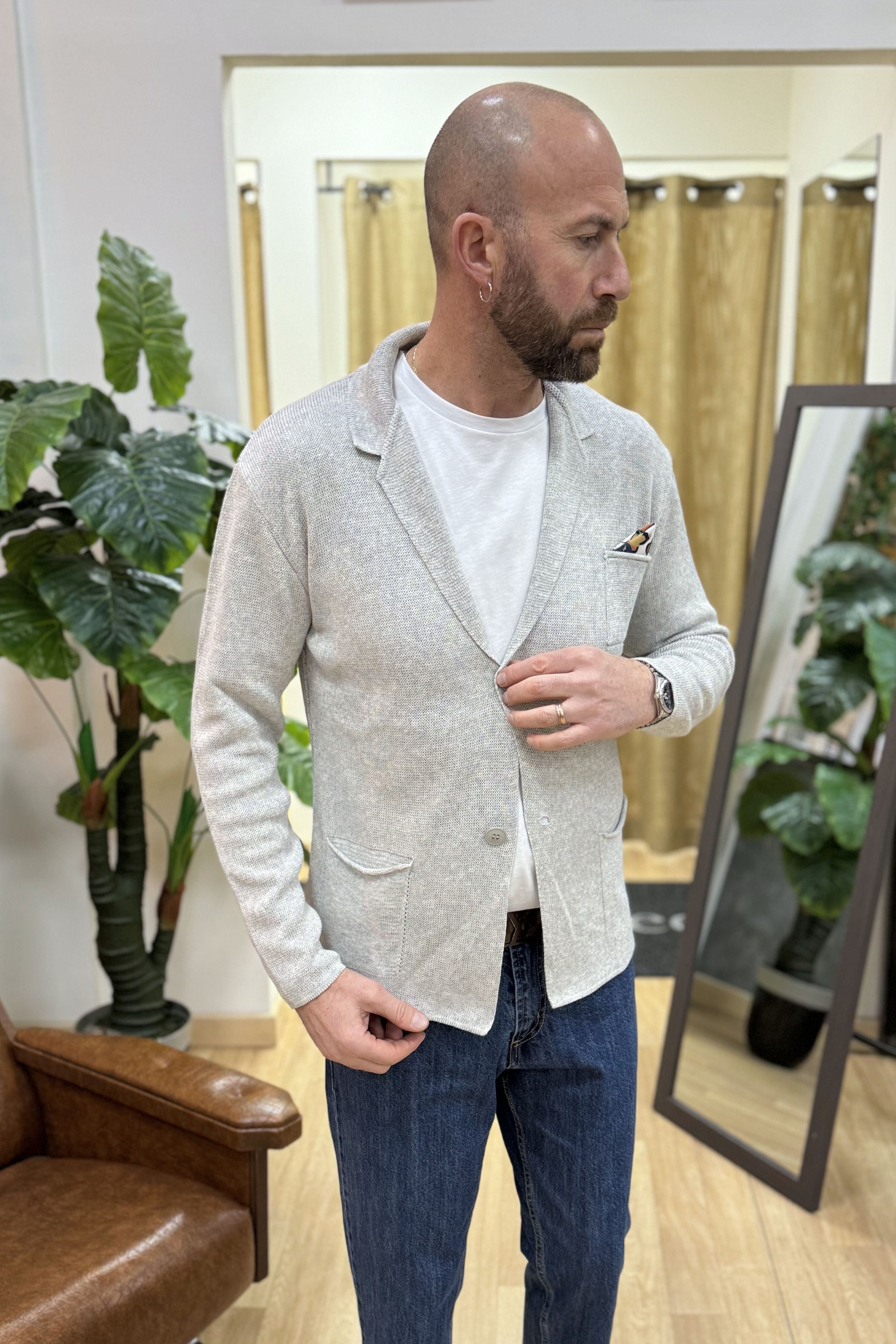 Cardigan/Giacca Cotone Grigio