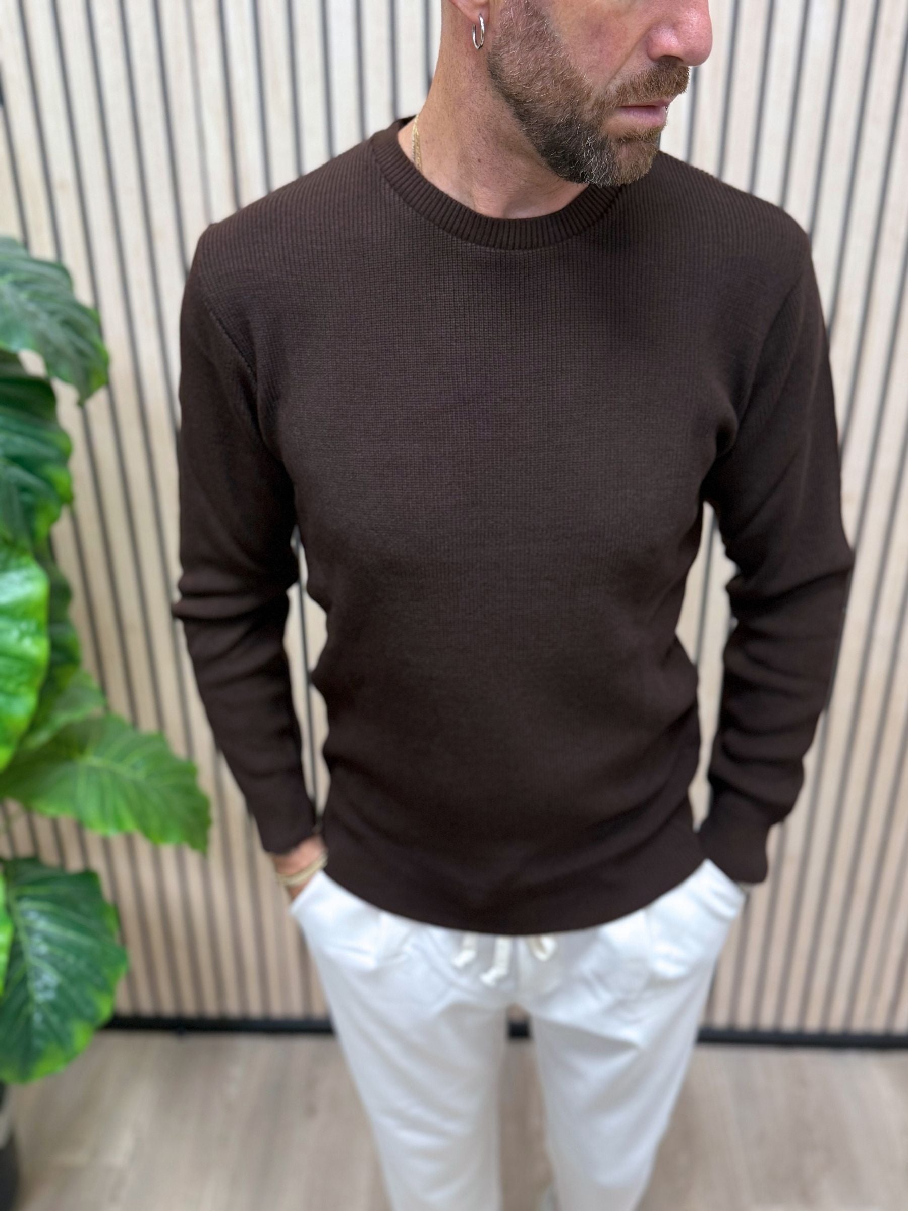 Maglioncino GiroGola In Filo MF 2.0 Marrone