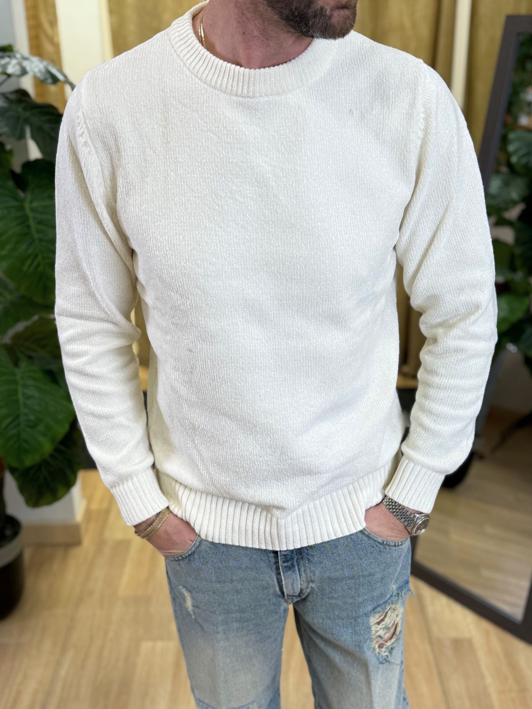 Maglioncino Ciniglia LP Bianco