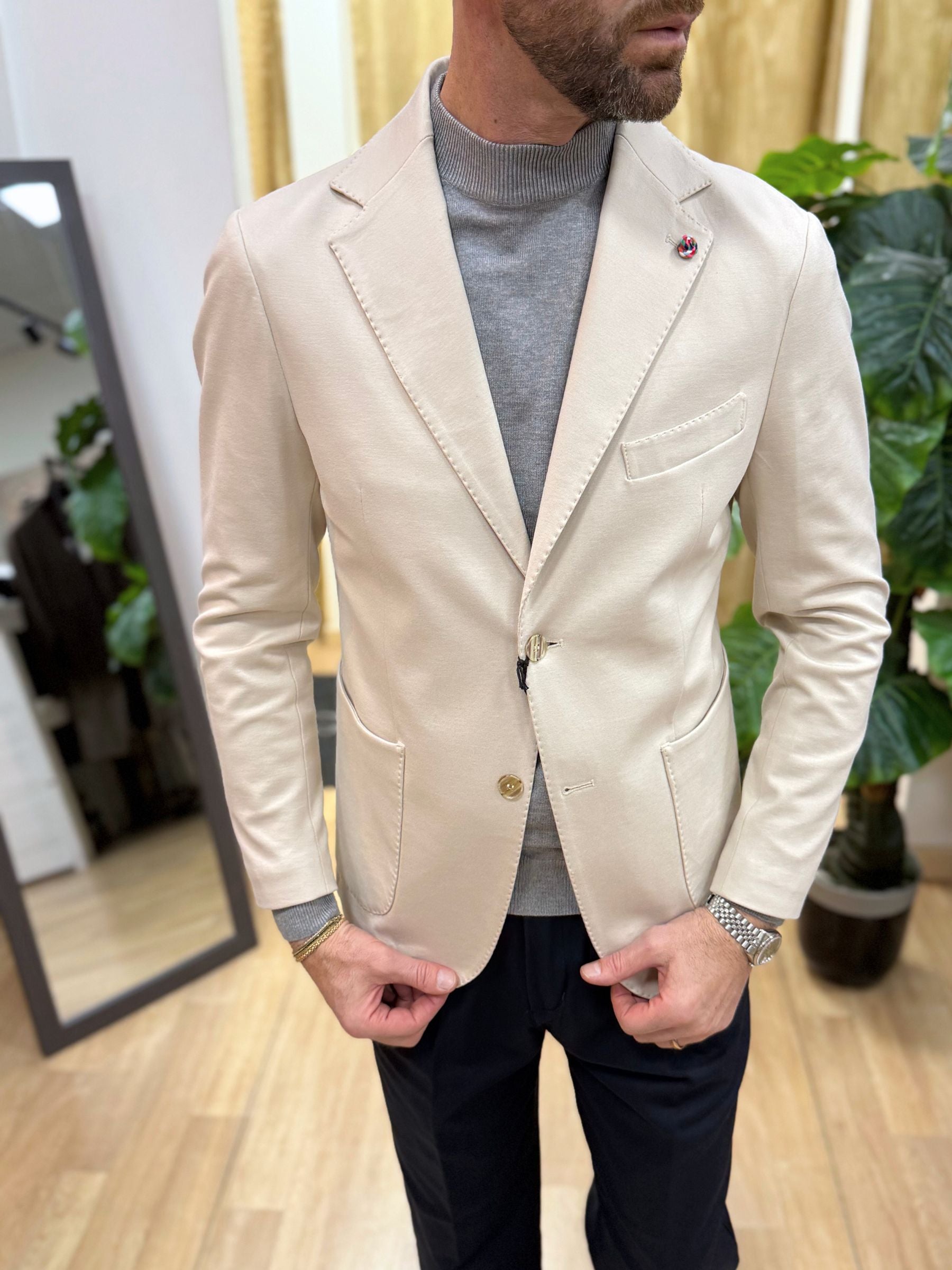 Giacca MonoPetto Napoli Beige