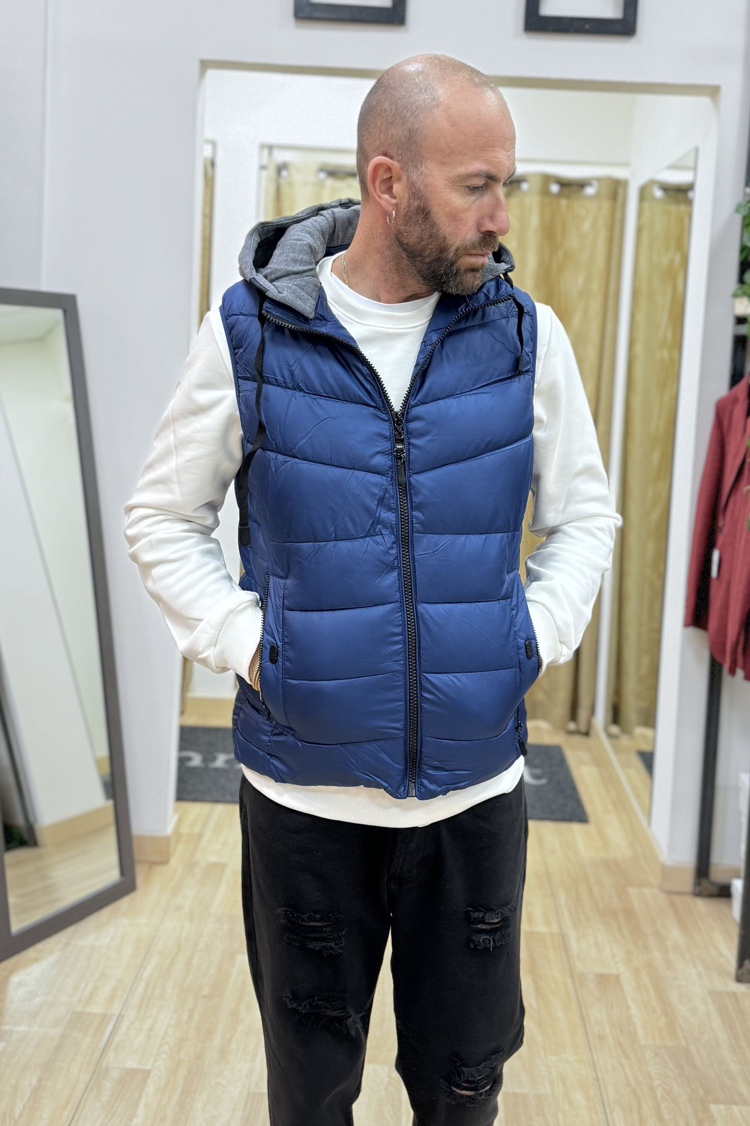 Gilet con cappuccio Bluette