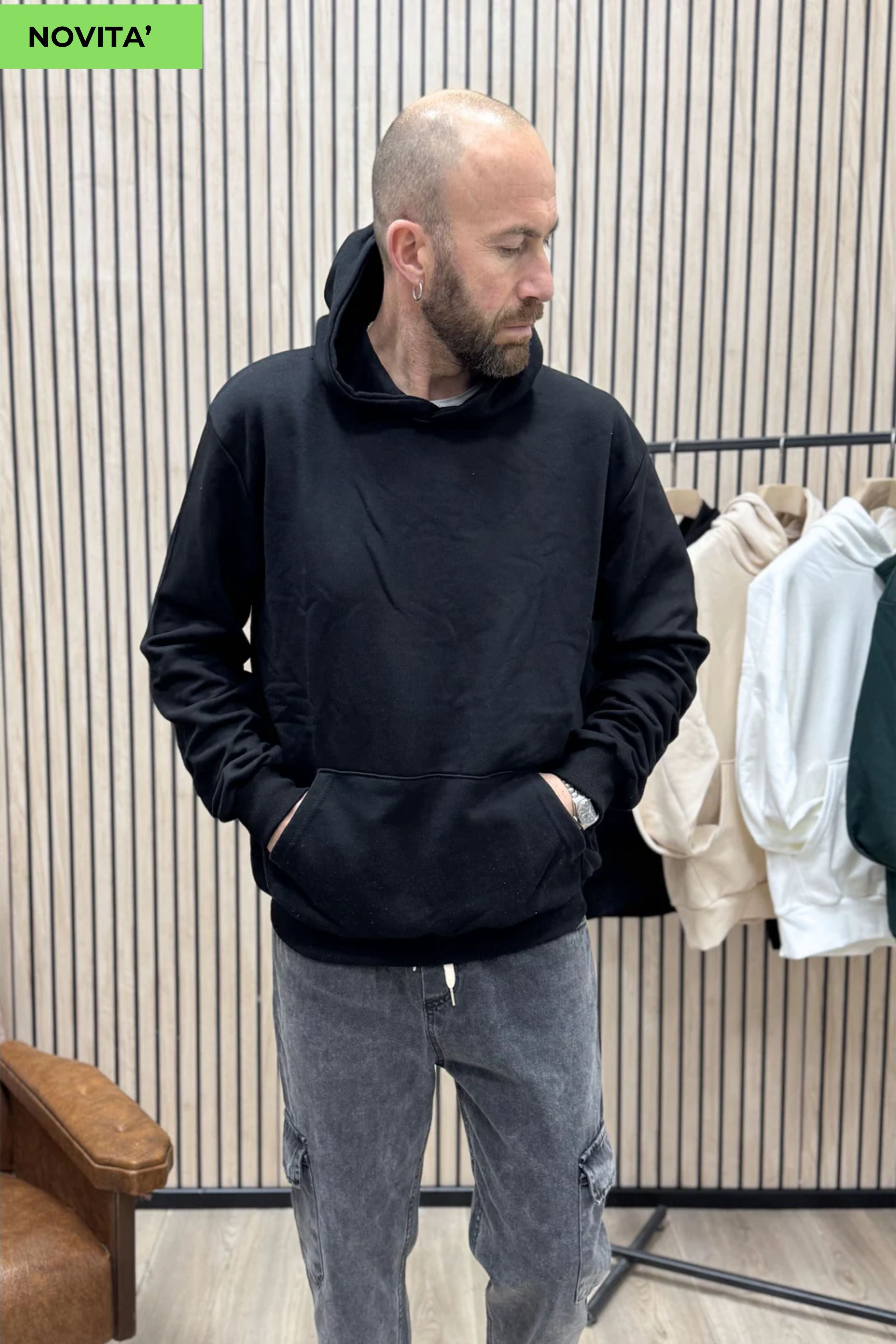 Felpa Boxy-Fit Summer25 Nero