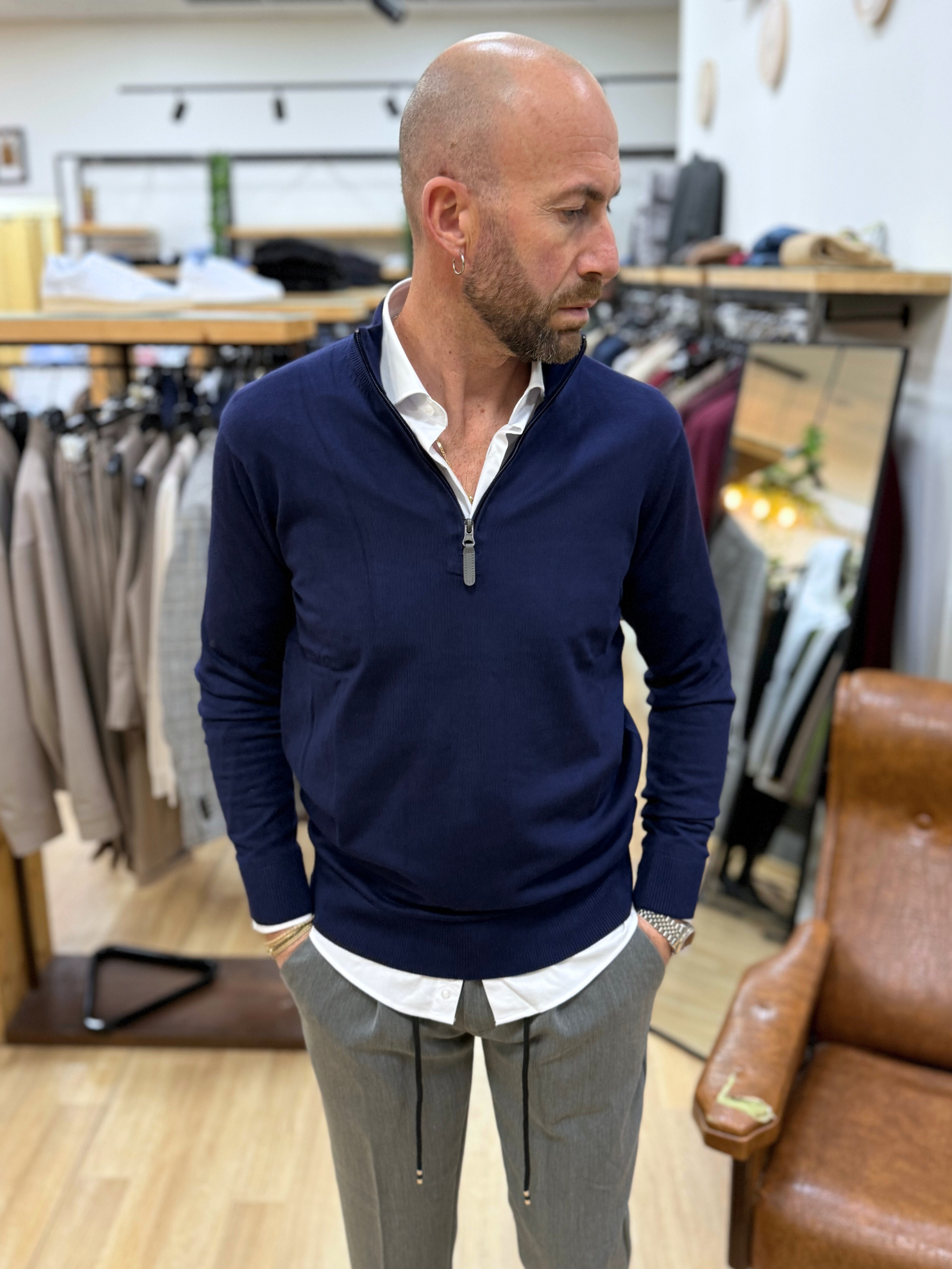 Maglia Serafino Blu