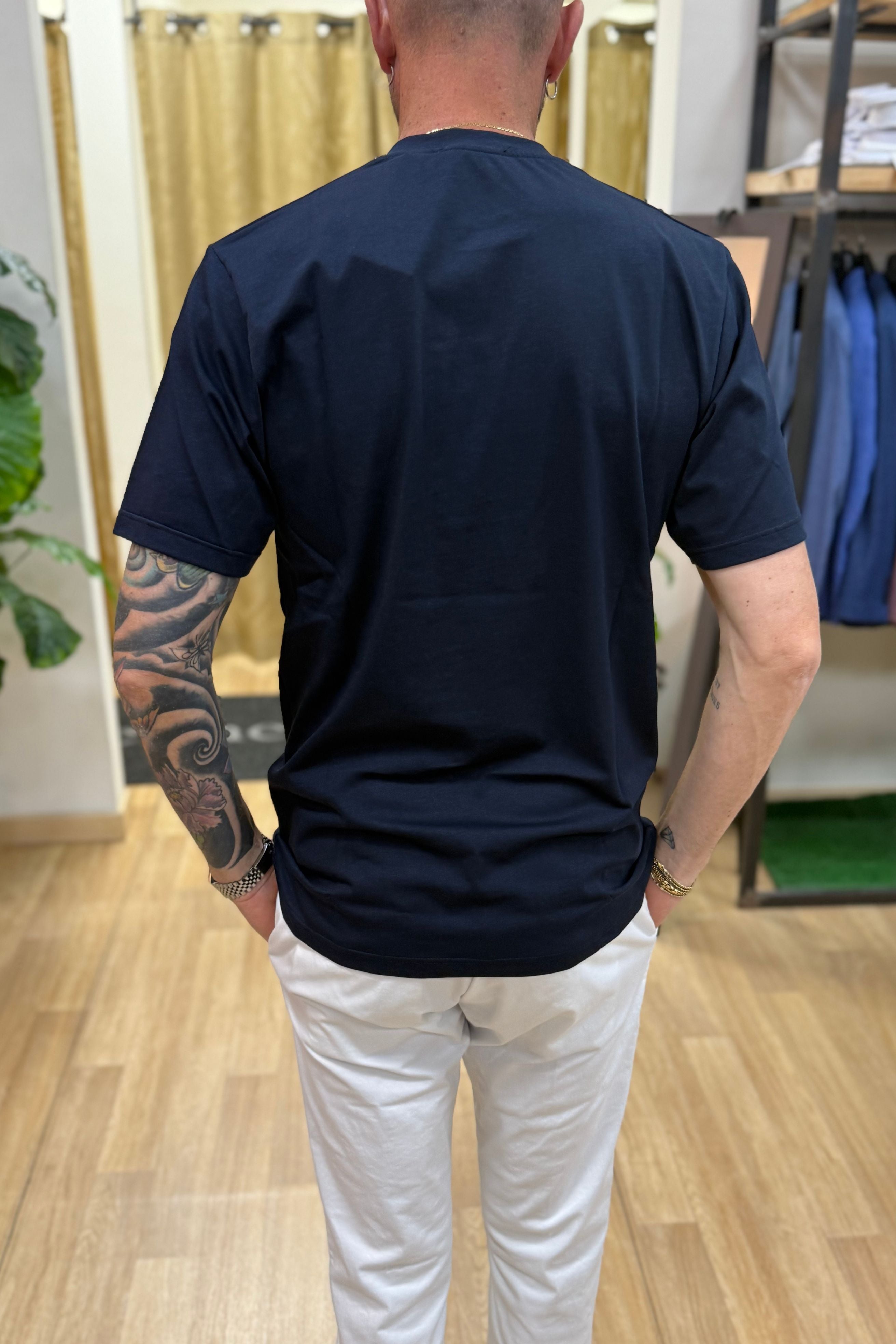 T-Shirt RT Con Taschino Blu