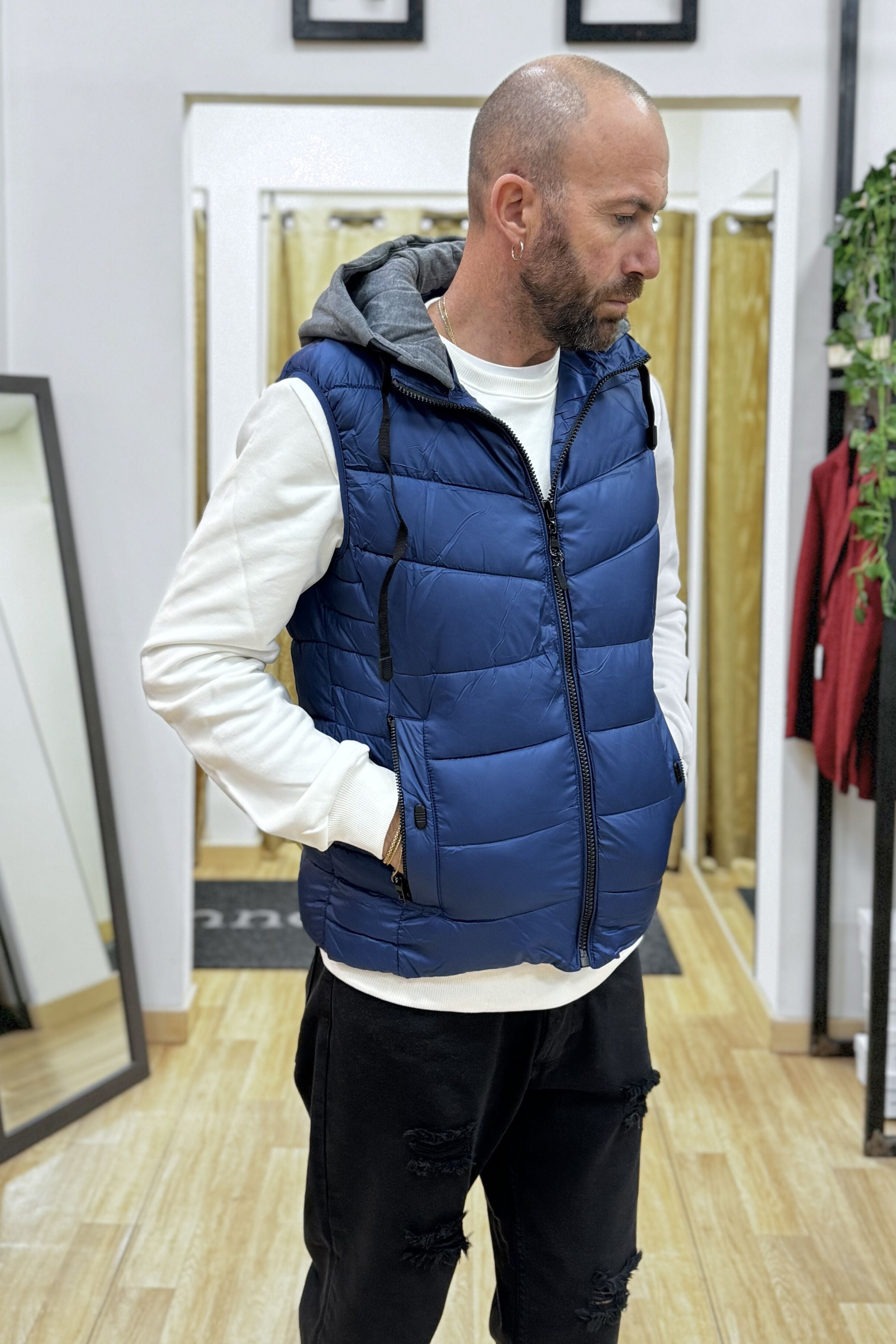 Gilet con cappuccio Bluette