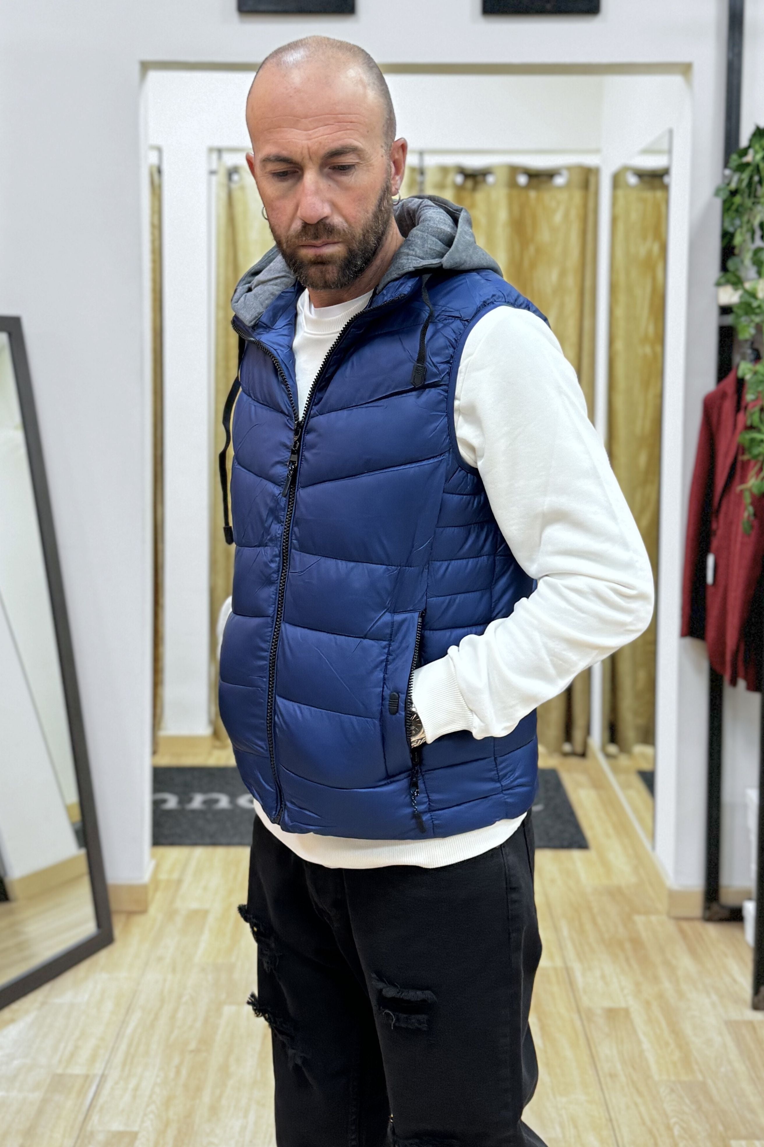 Gilet con cappuccio Bluette