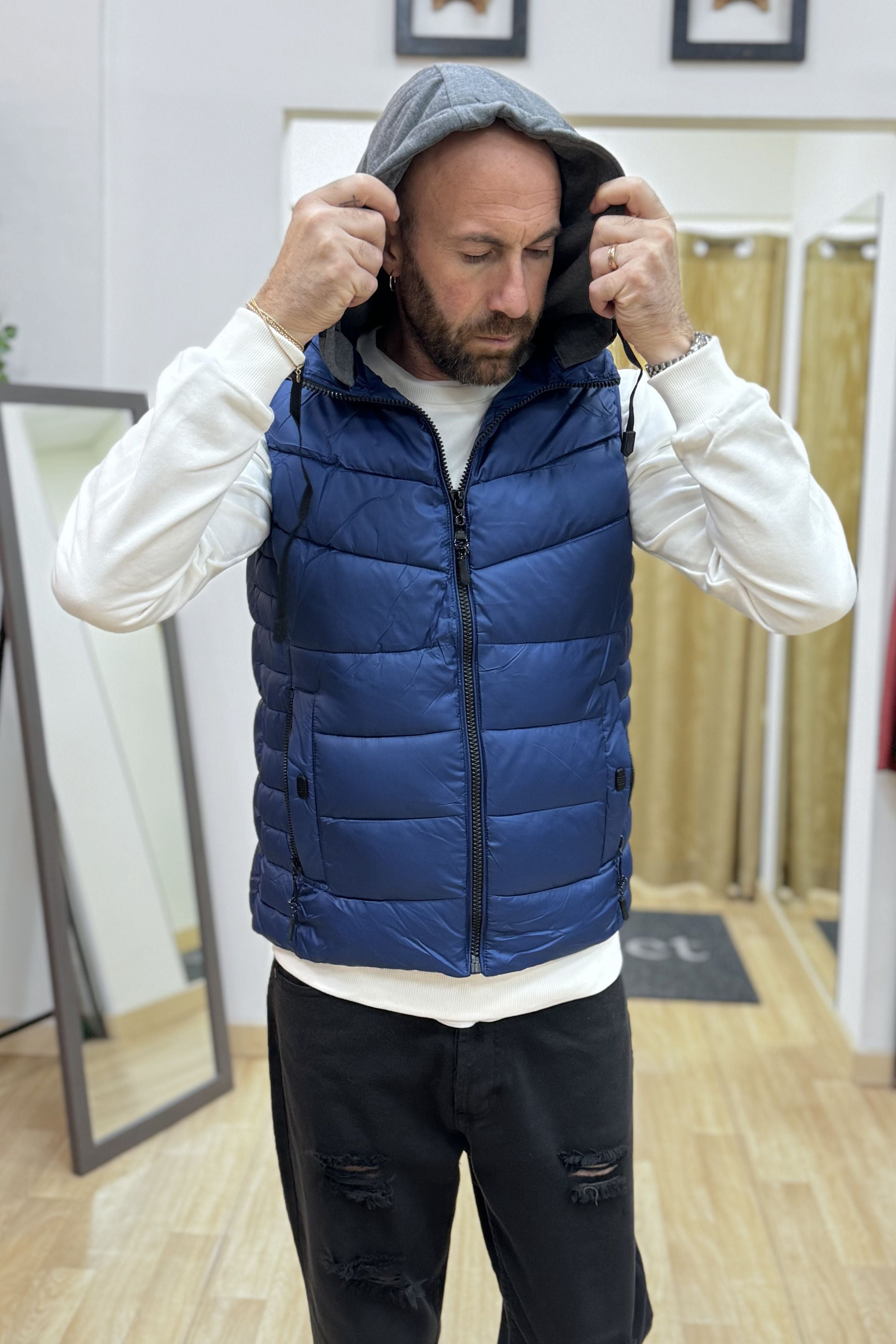 Gilet con cappuccio Bluette