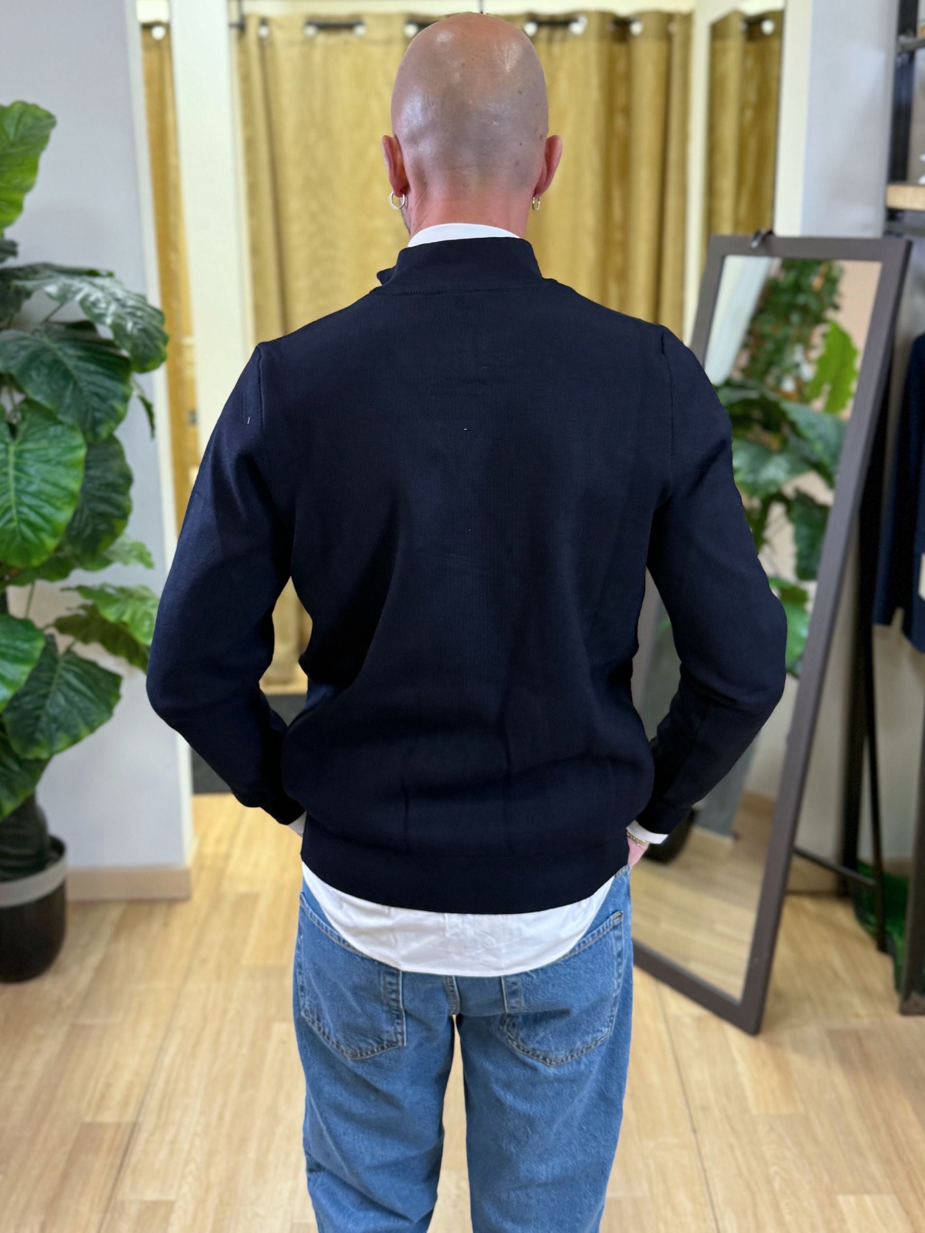 Cardigan Con Zip LP Blu