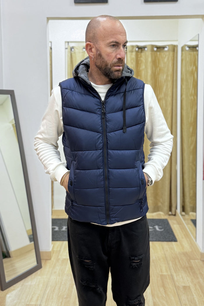 Gilet con cappuccio Blue