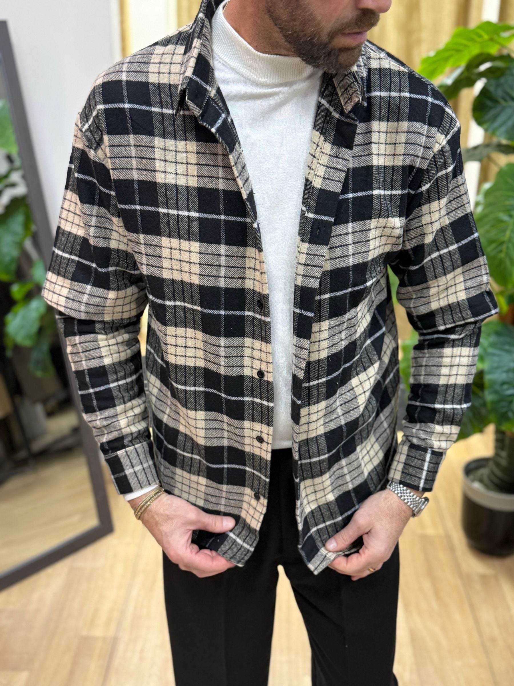 Camicione Scozzese Nero