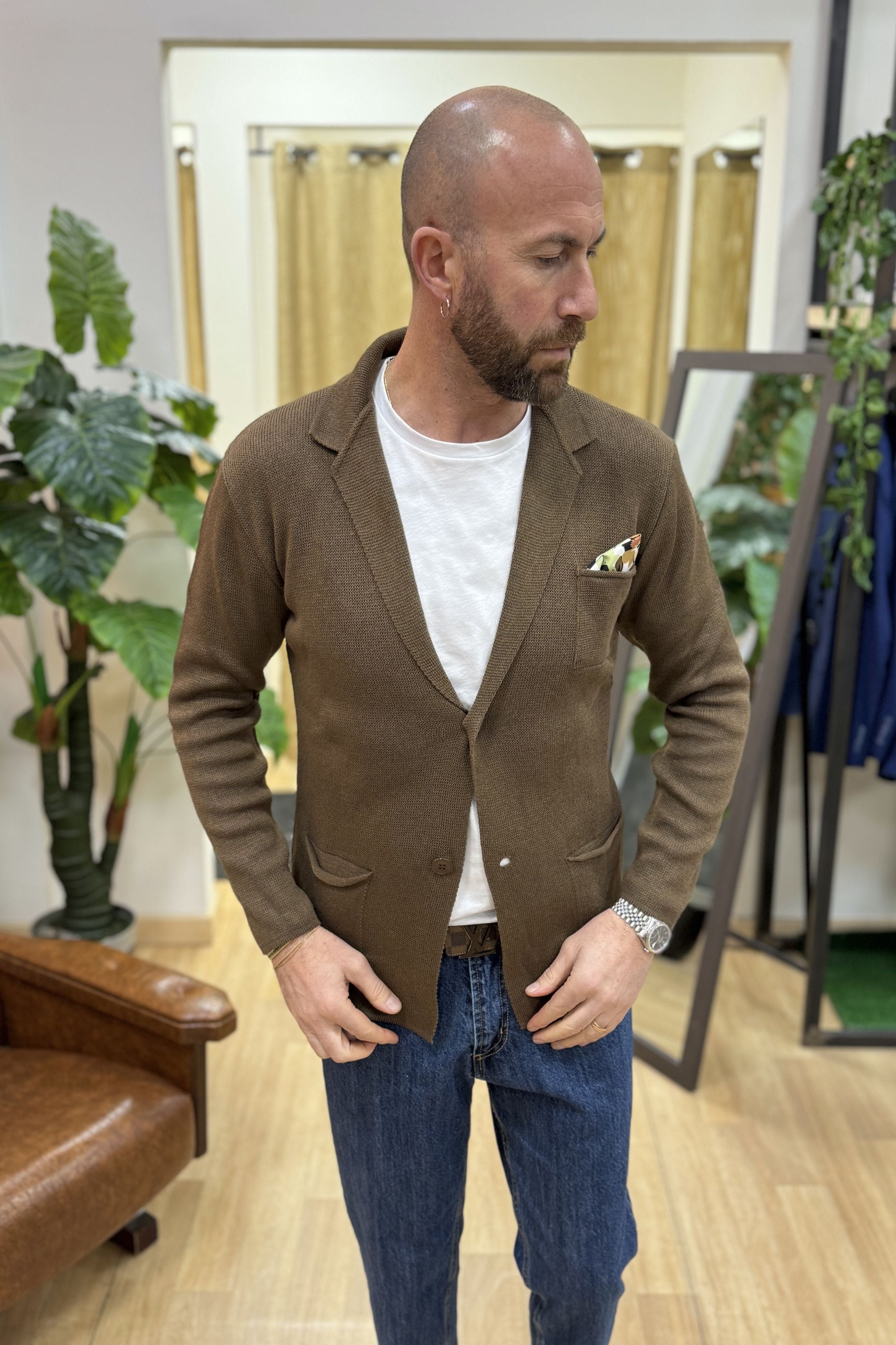 Cardigan/Giacca Cotone Corteccia