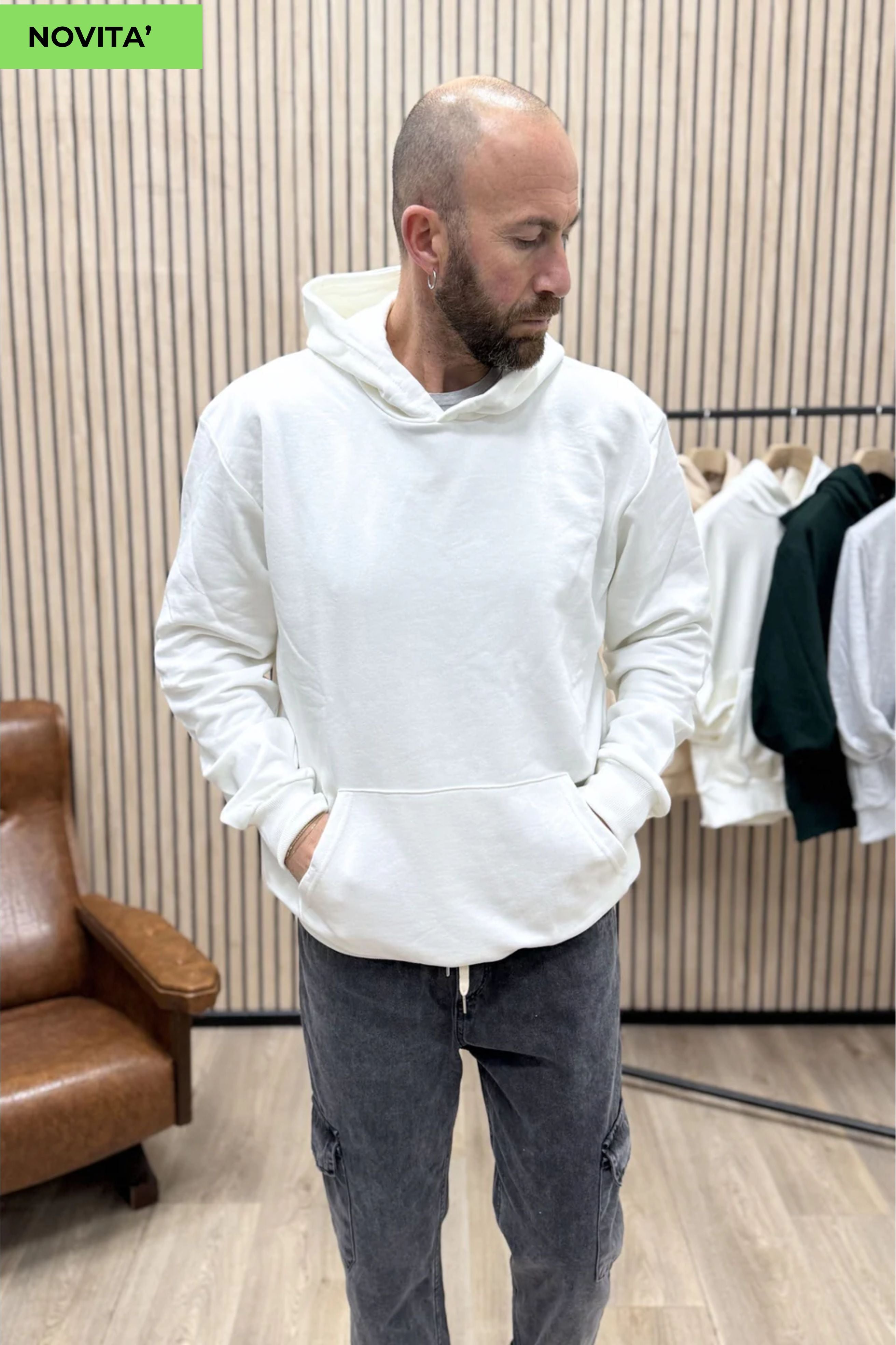 Felpa Boxy-Fit Summer25 Bianco