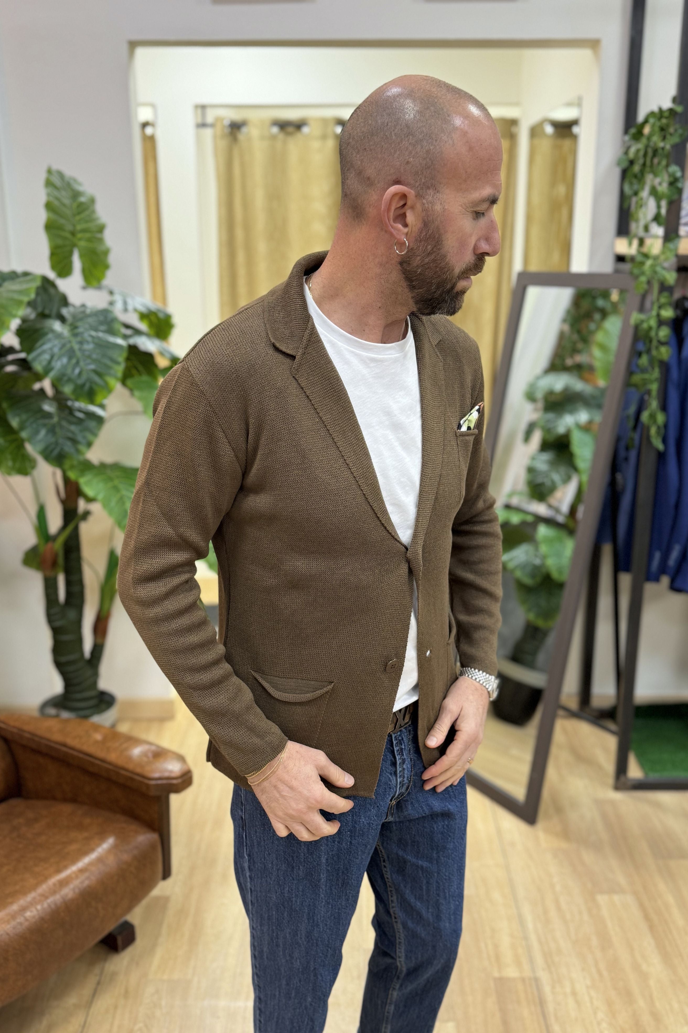 Cardigan/Giacca Cotone Corteccia