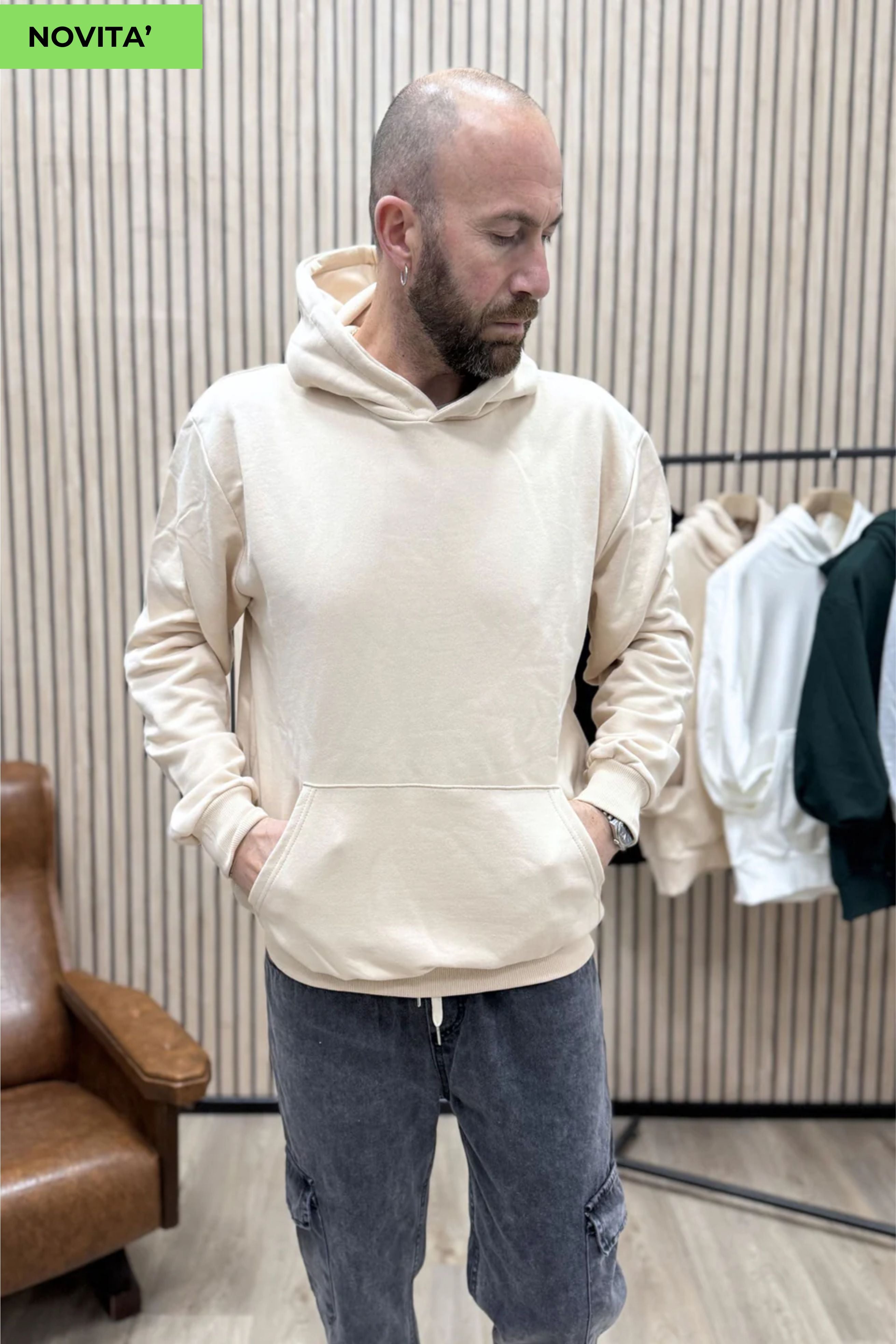Felpa Boxy-Fit Summer25 Beige