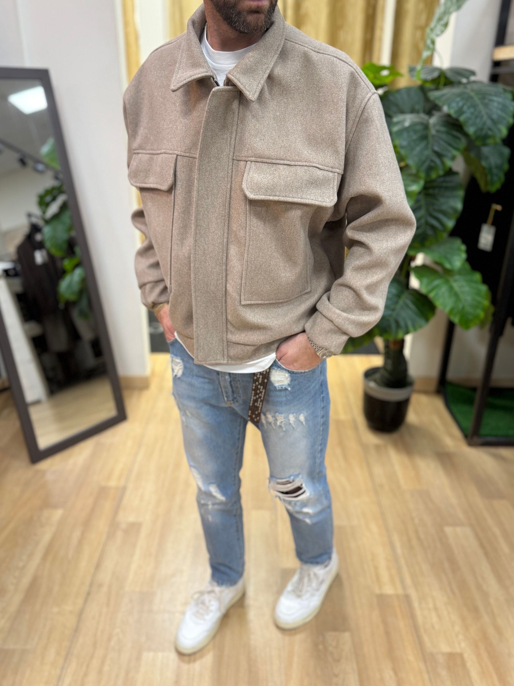 Giubbino Panno London Tortora