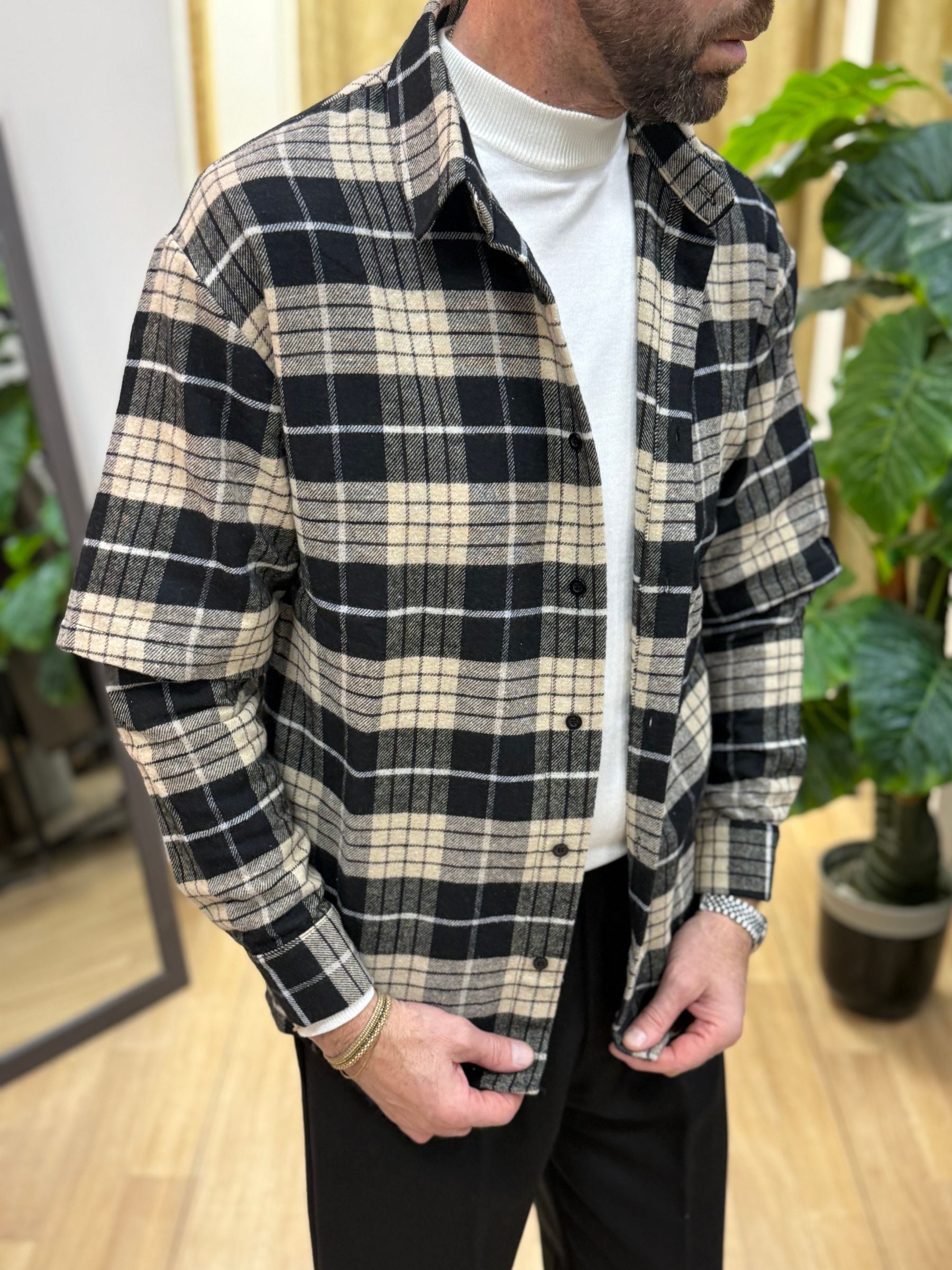 Camicione Scozzese Nero