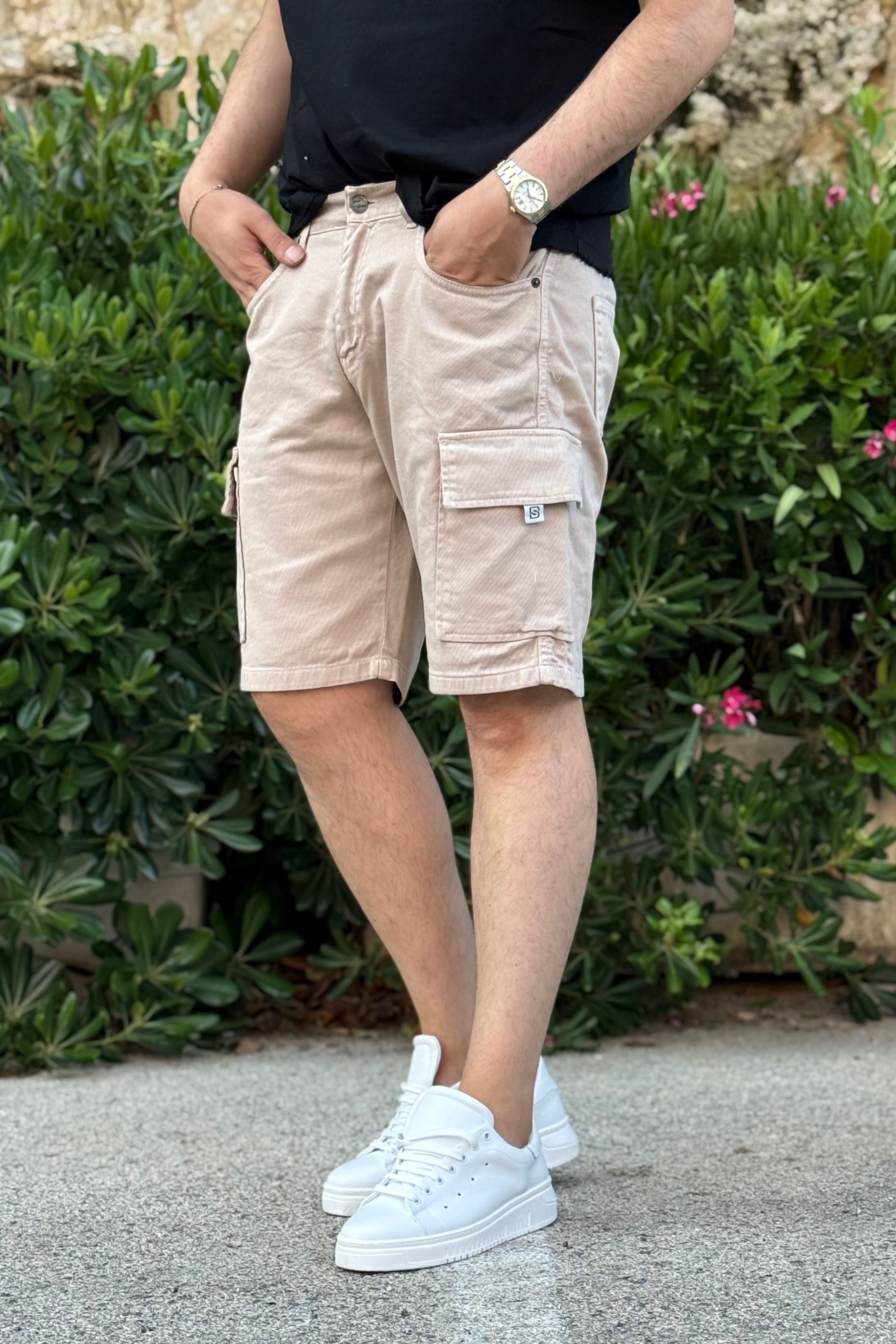 Bermuda Jeans Cargo Different Beige