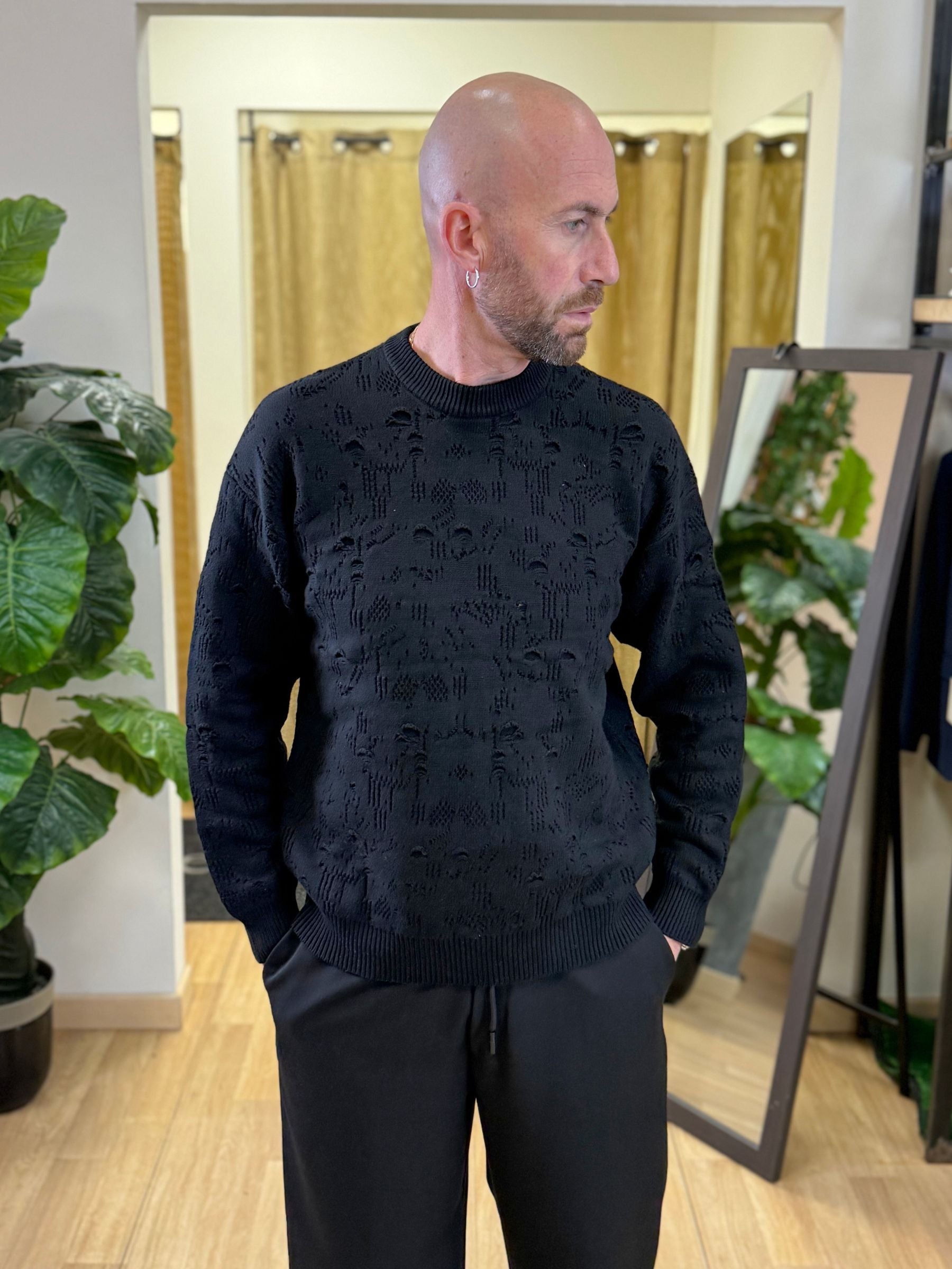 Maglioncino Traforato Tarrow Nero