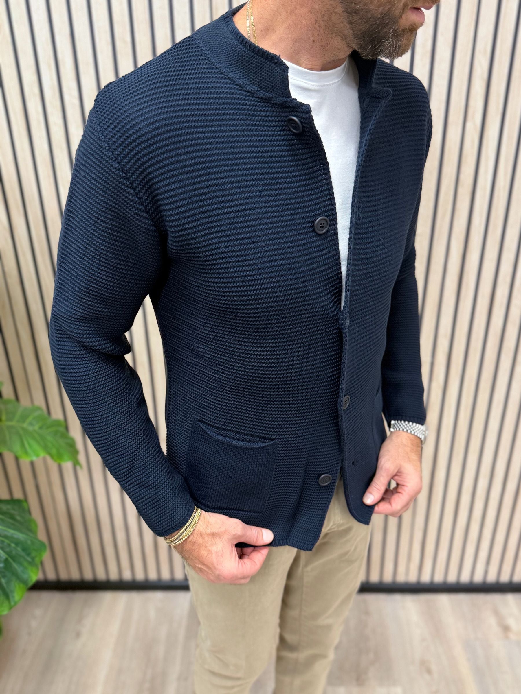 Cardigan Koreano Blu