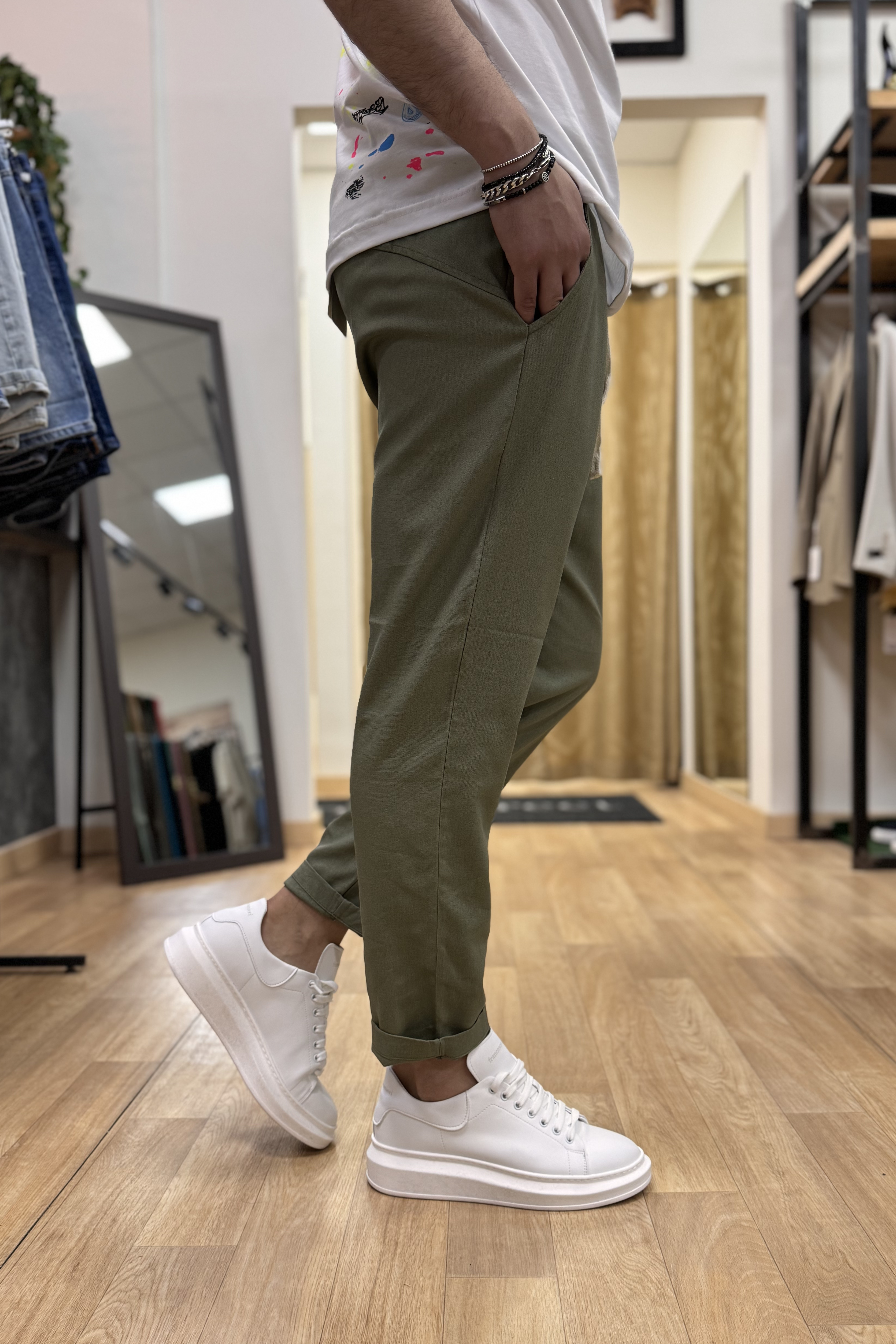 Pantalaccio Rio In Lino Verdone
