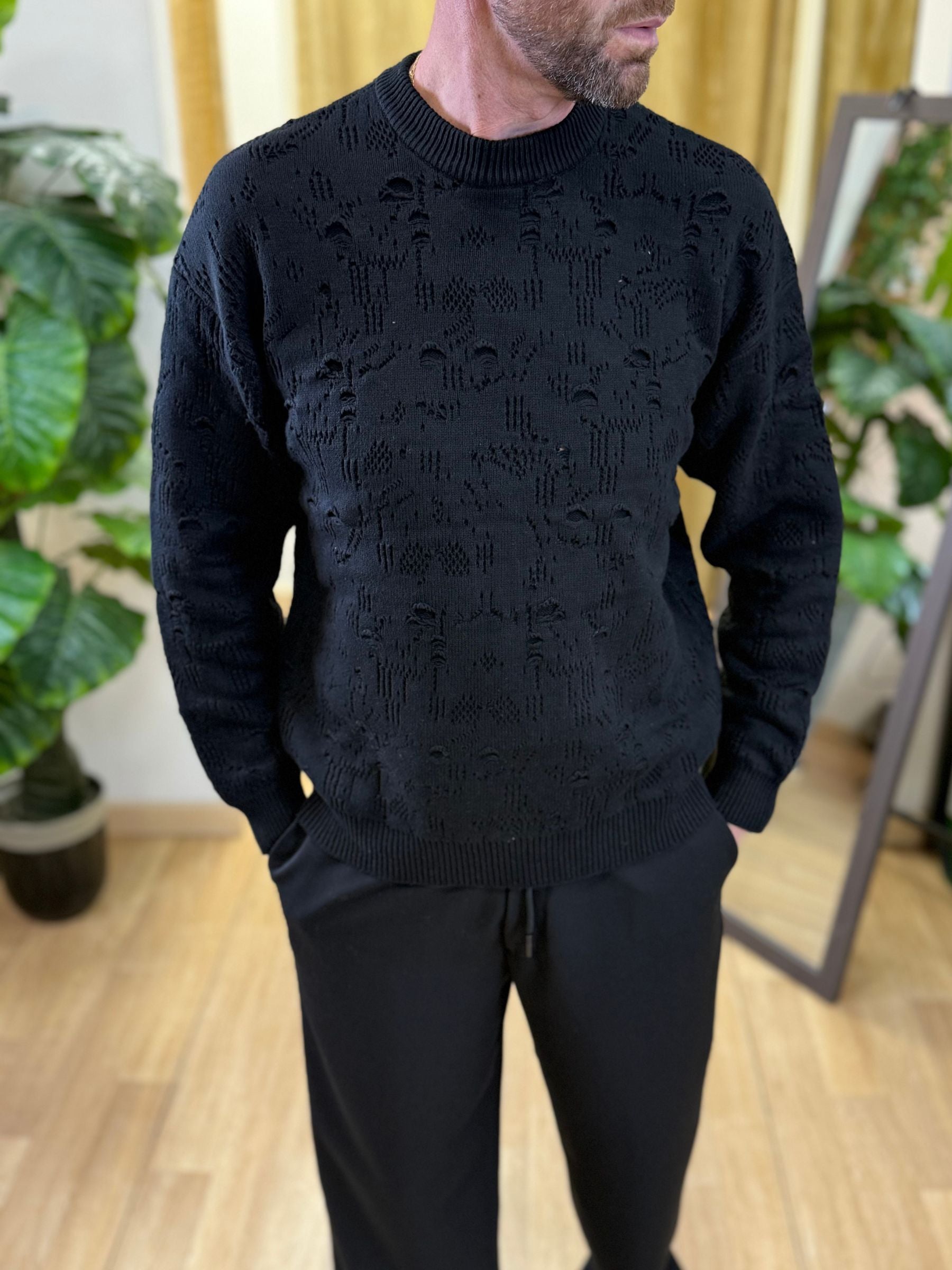 Maglioncino Traforato Tarrow Nero